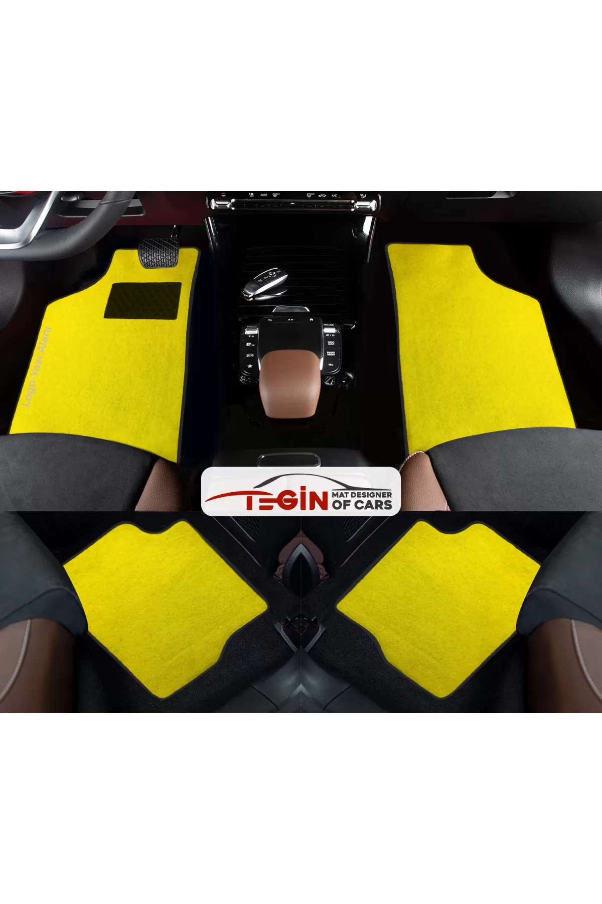 Ford Kuga 1 2008-2012 Prime Sarı Halı Siyah Kenar Halı Paspas