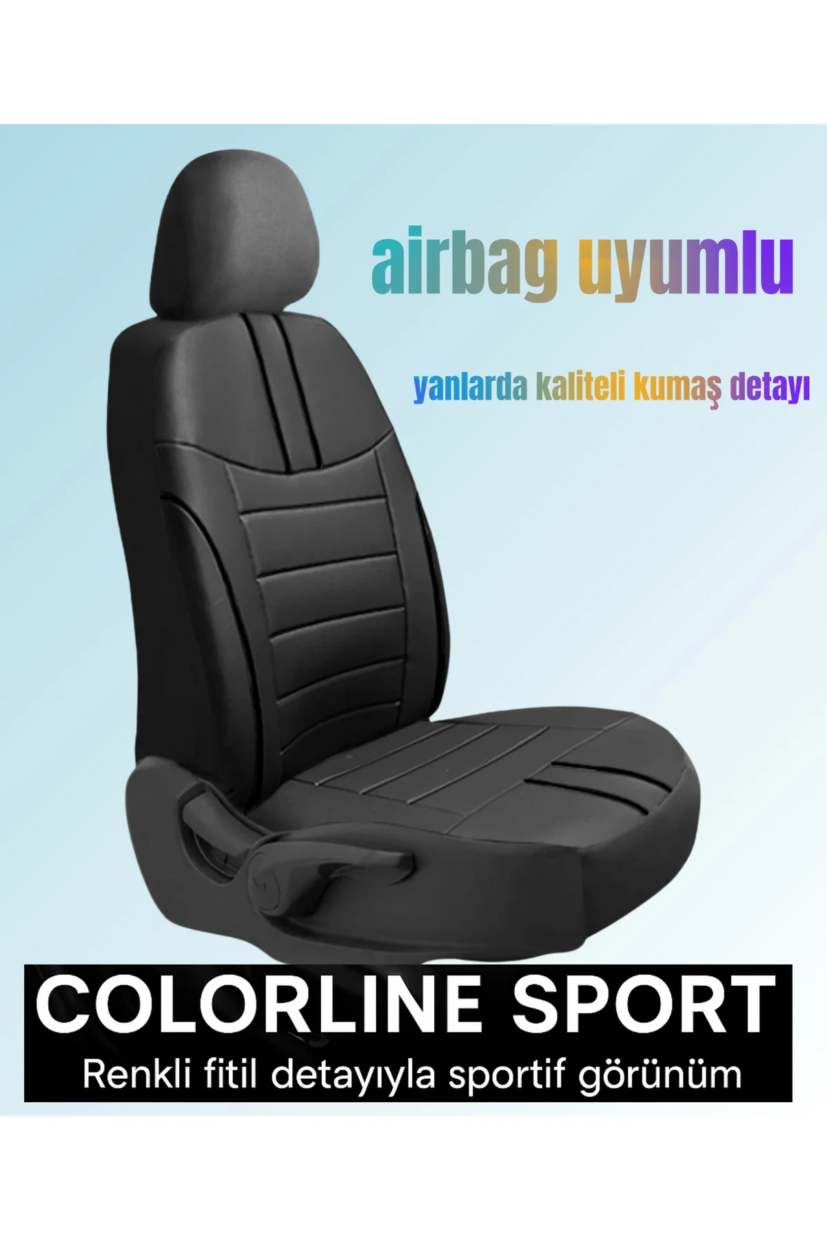 Ford Kuga 2008-2012 Uyumlu Colorline Sport Deri Siyah Koltuk Kılıfı
