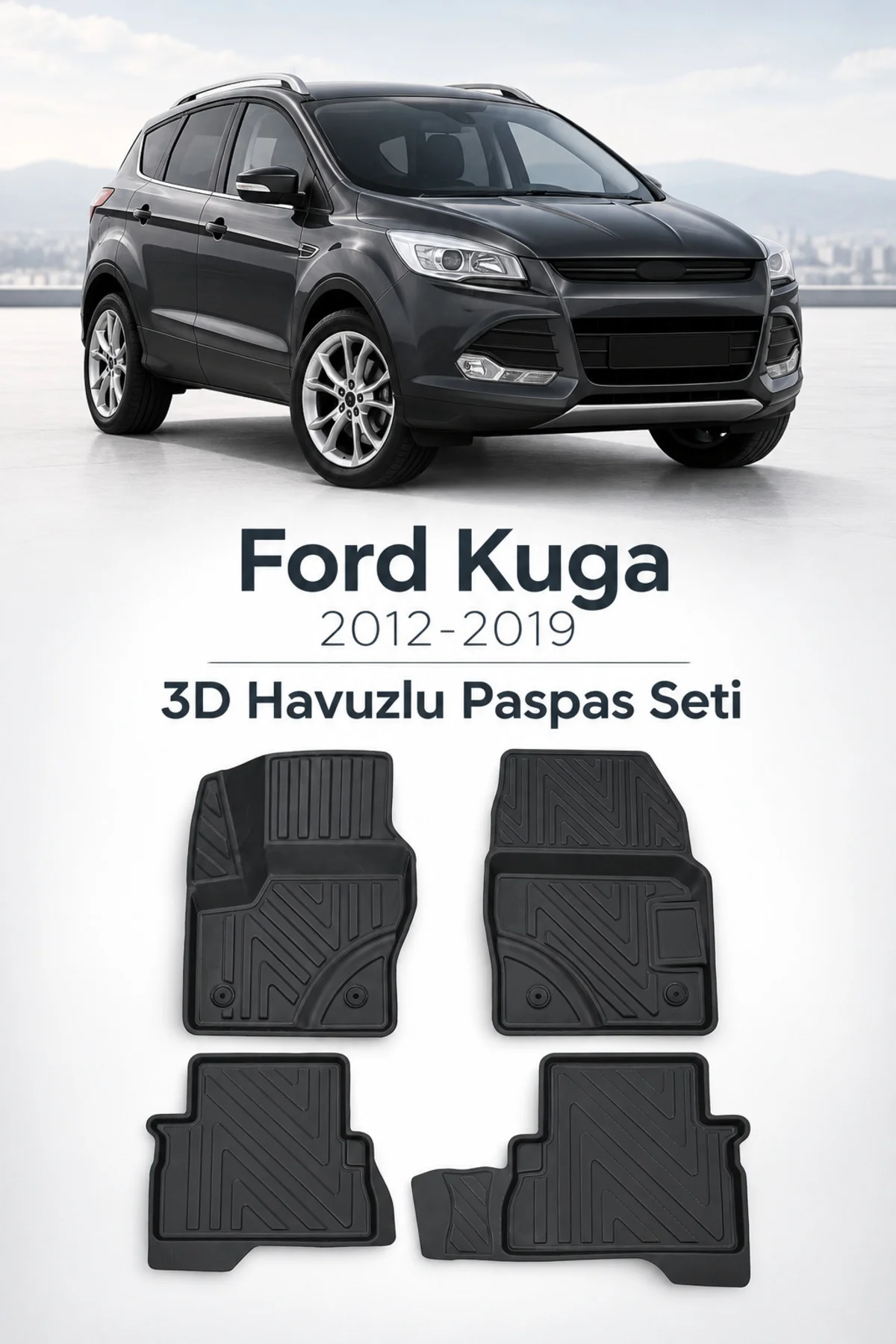 Ford Kuga 2012-2019 Karbon Desenli Premium 3D Havuzlu Oto Paspas Ford Kuga 2012-2019 Karbon Desenli Premium 3D Havuzlu Oto Paspas