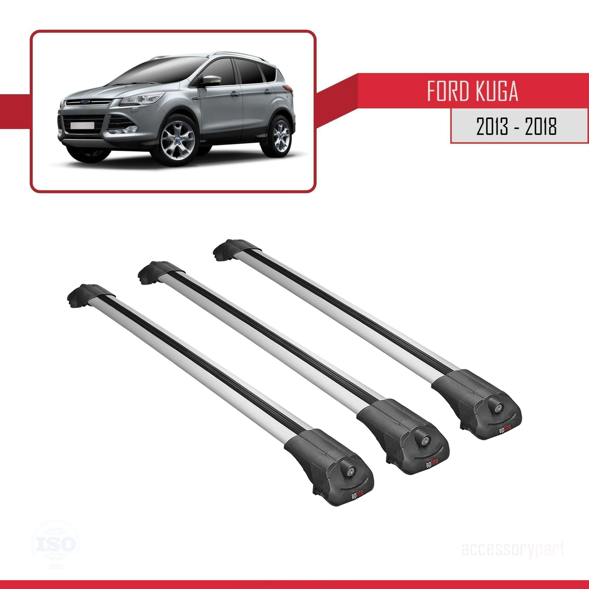 Ford Kuga 2013-2018 Arası ile uyumlu ACE-1 Ara Atkı Tavan Barı GR