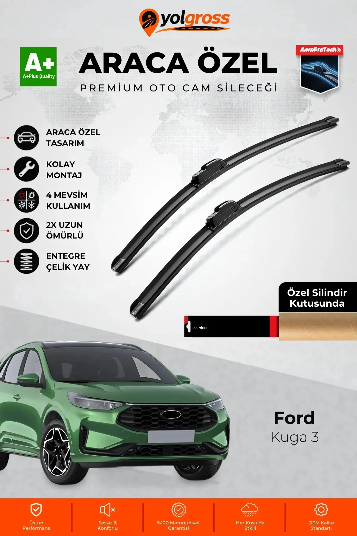 Ford Kuga 3 Ön Cam Silecek Seti 2020 Üzeri Premium Araca Özel 60-50 Cm A+ Kalite