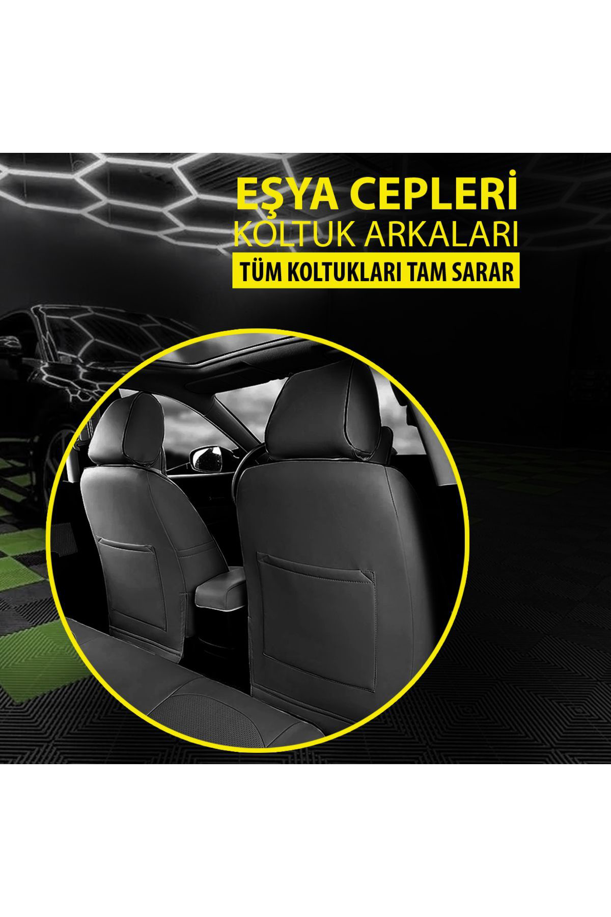 FORD MONDEO 2014-Uyumlu Oto Koltuk Kılıfı Eco Serisi - Siyah