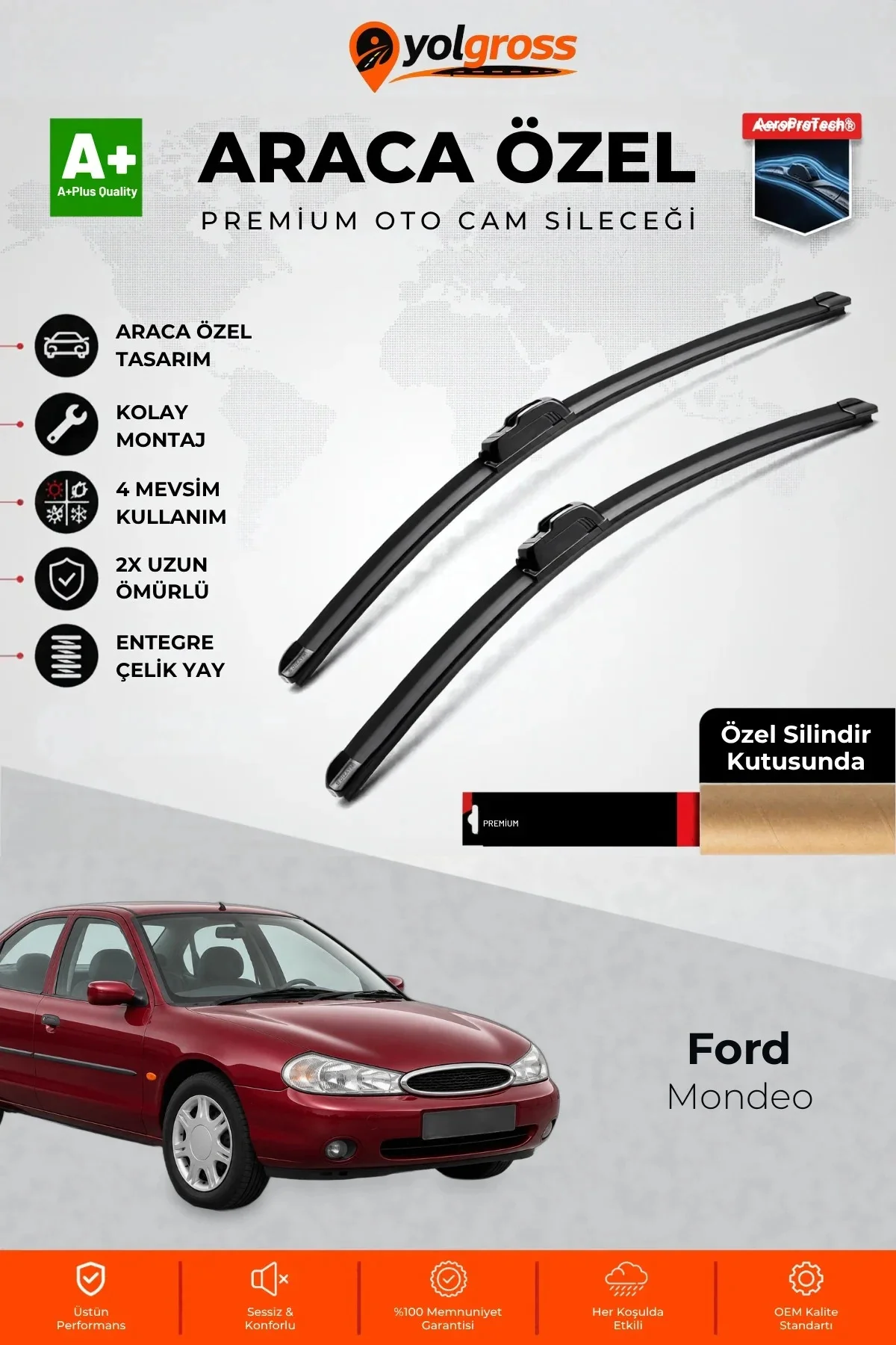 Ford Mondeo Ön Cam Silecek Seti 1996-2000 Premium Araca Özel 53-50 Cm A+ Kalite