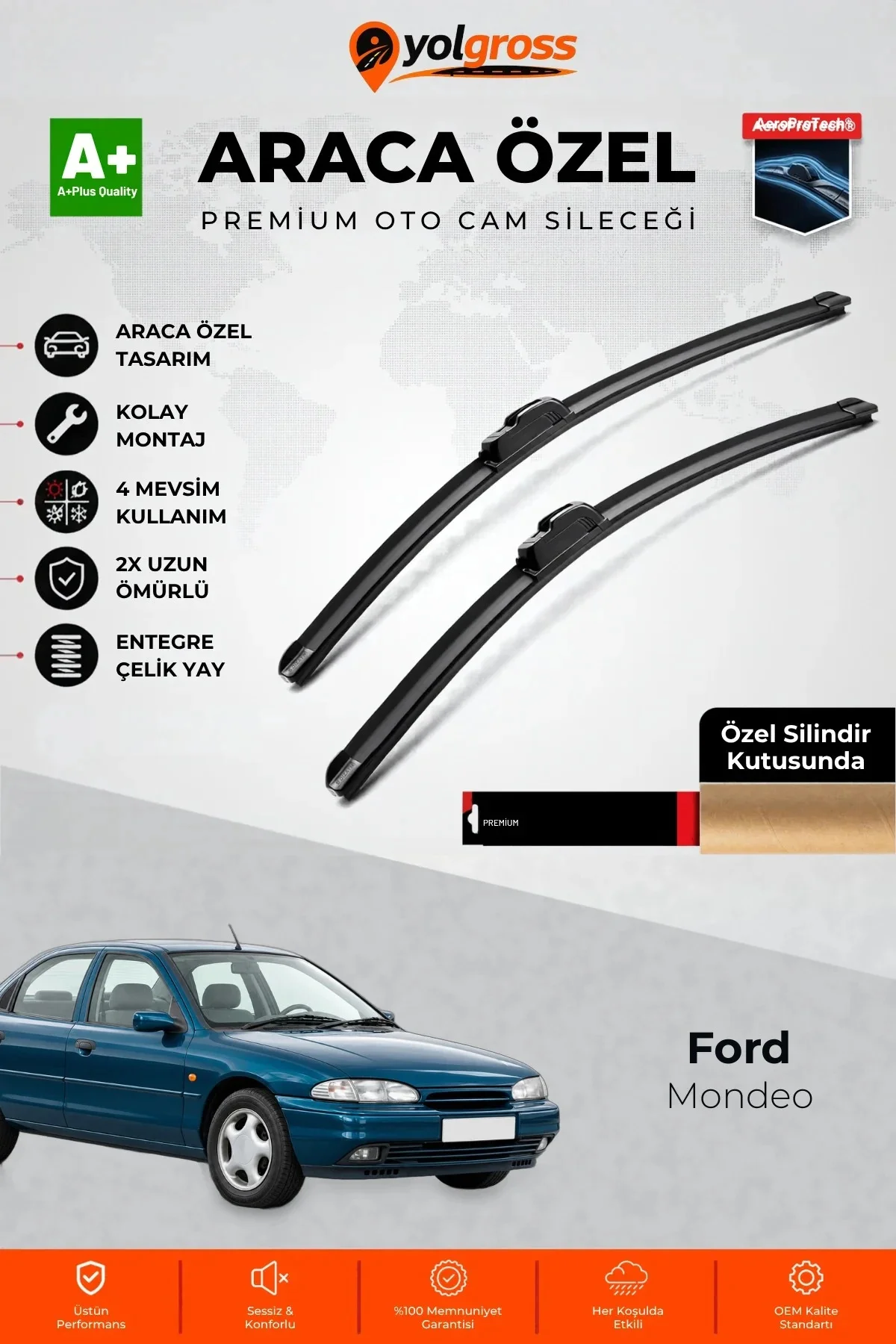 Ford Mondeo Ön Cam Silecek Seti 1993-1996 Premium Araca Özel 53-50 Cm A+ Kalite Ford Mondeo Ön Cam Silecek Seti 1993-1996 Premium Araca Özel 53-50 Cm A+ Kalite
