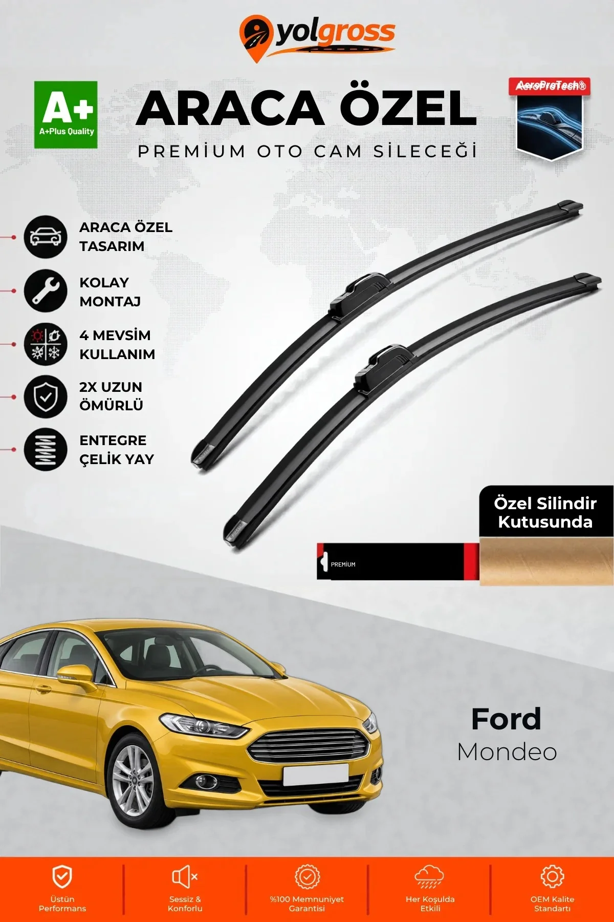 Ford Mondeo Ön Cam Silecek Seti 2014 Üzeri Premium Araca Özel 70-70 Cm A+ Kalite