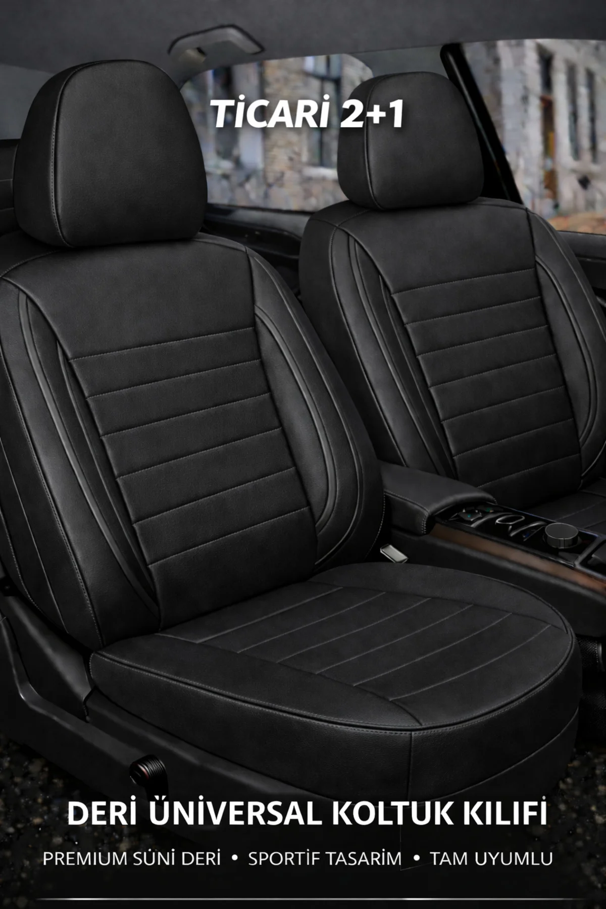 Ford Mondeo Trend-X 2015-2022 2+1 Uyumlu Deri Koltuk Kılıfı Jetdrive Serisi Siyah