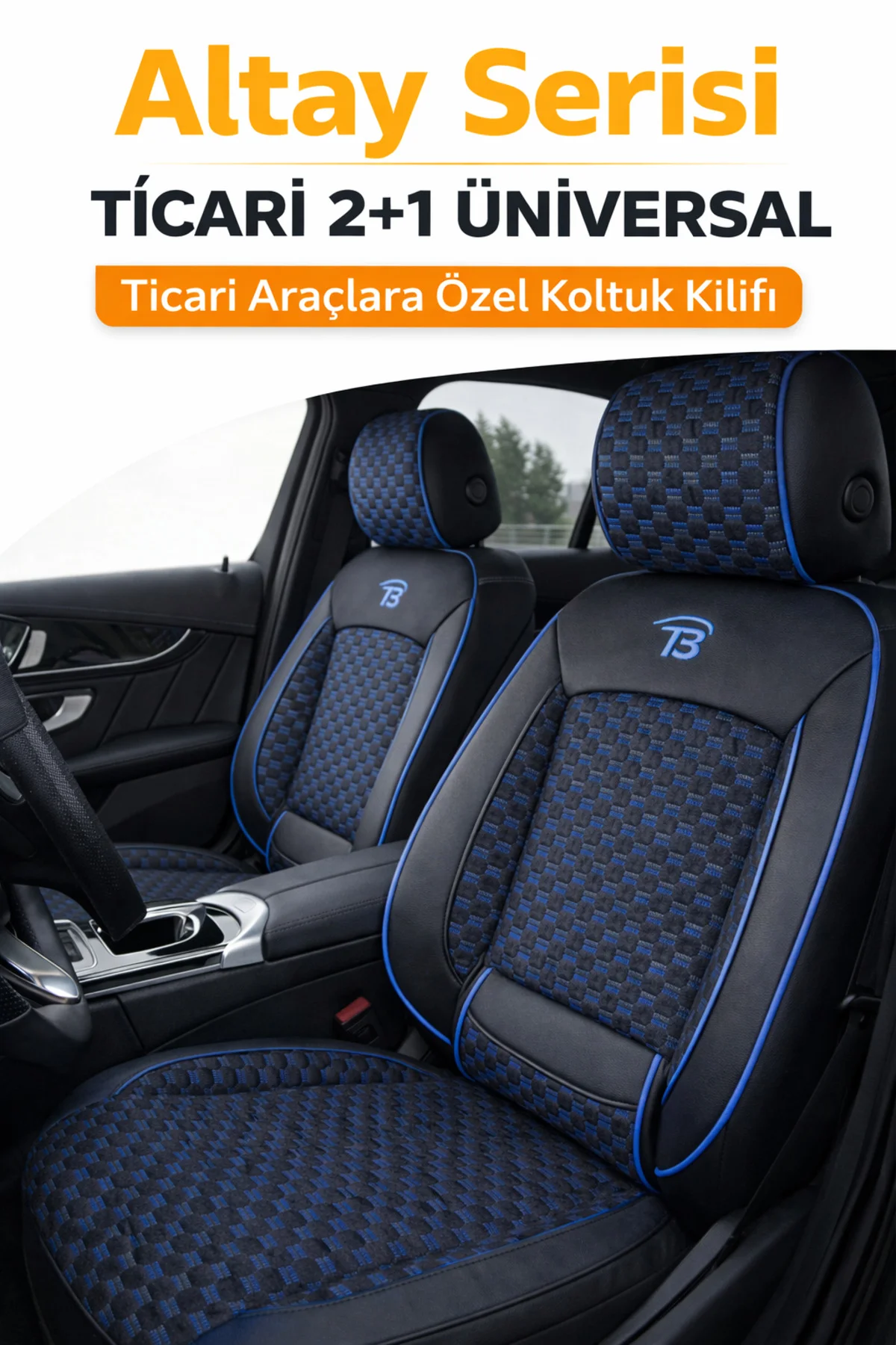 Ford Mondeo Trend-X 2015-2022 2+1 Arka Sırt Oturak Uyumlu Altay Serisi Siyah Koltuk Kılıfı