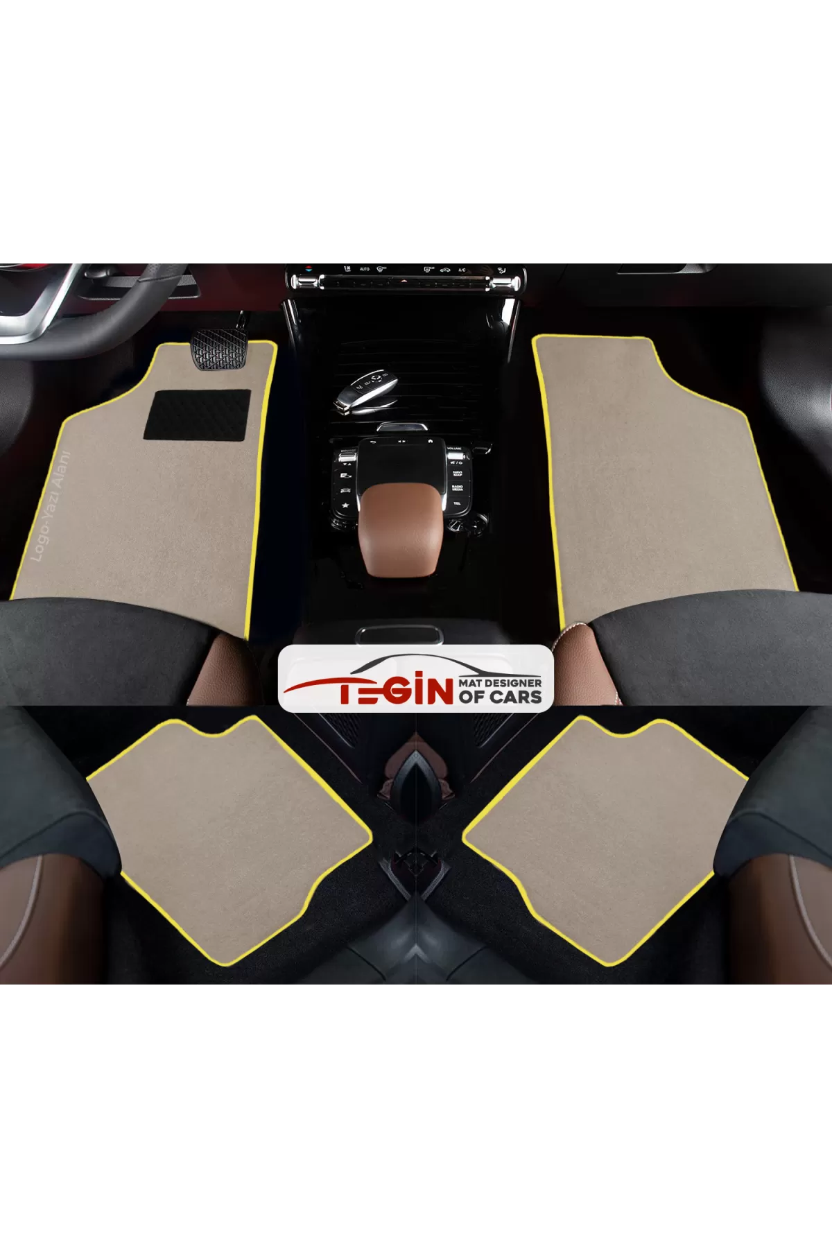 Ford Mustang 1979-1993 Prime Bej Halı Sarı Kenar Halı Paspas