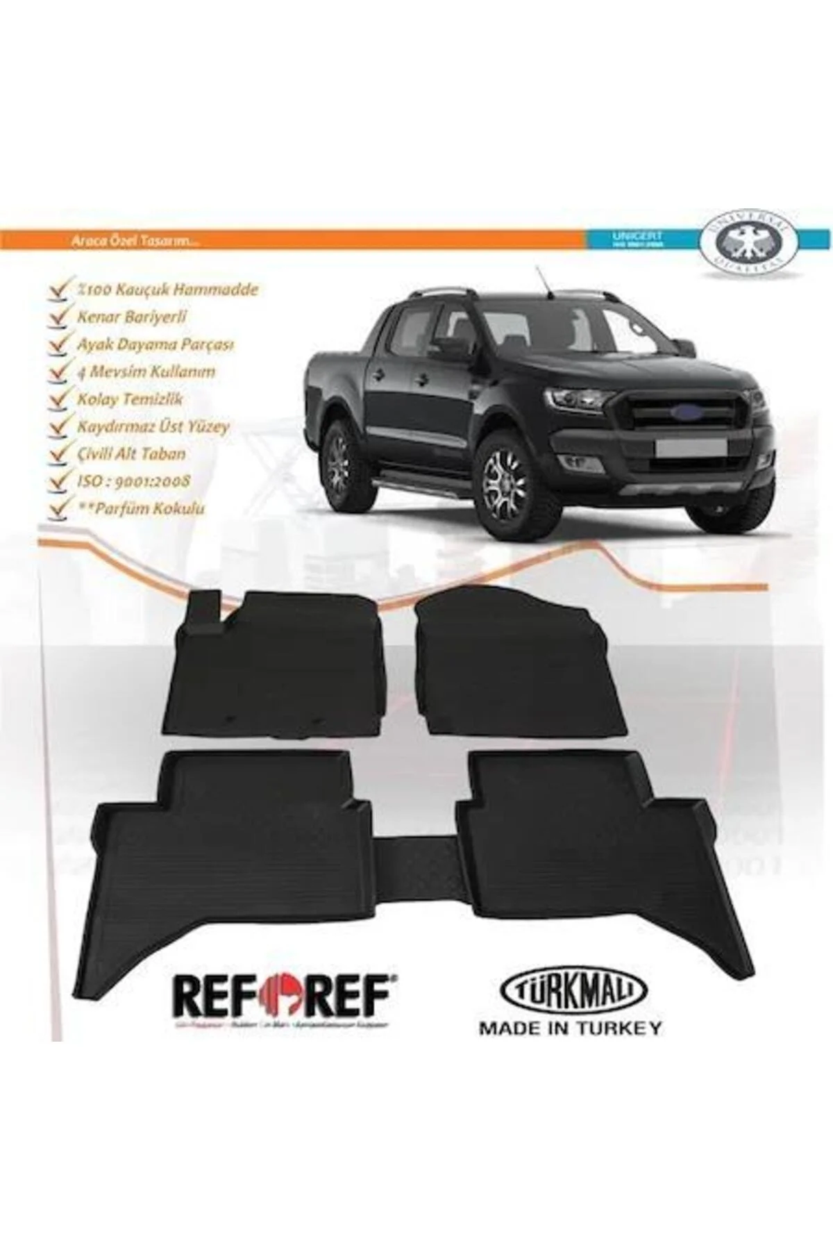 Ford Rancer 2015-2017 Uyumlu Siyah 4d Oto Paspas