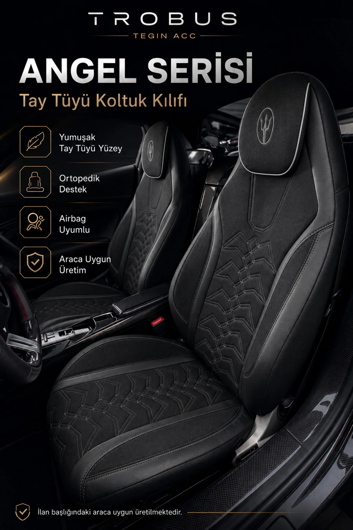 Ford Ranger 2007-2018 Uyumlu Angel Serisi Tay Tüyü Koltuk Kılıfı Siyah Fiyatı, Yorumları ve Özellikleri