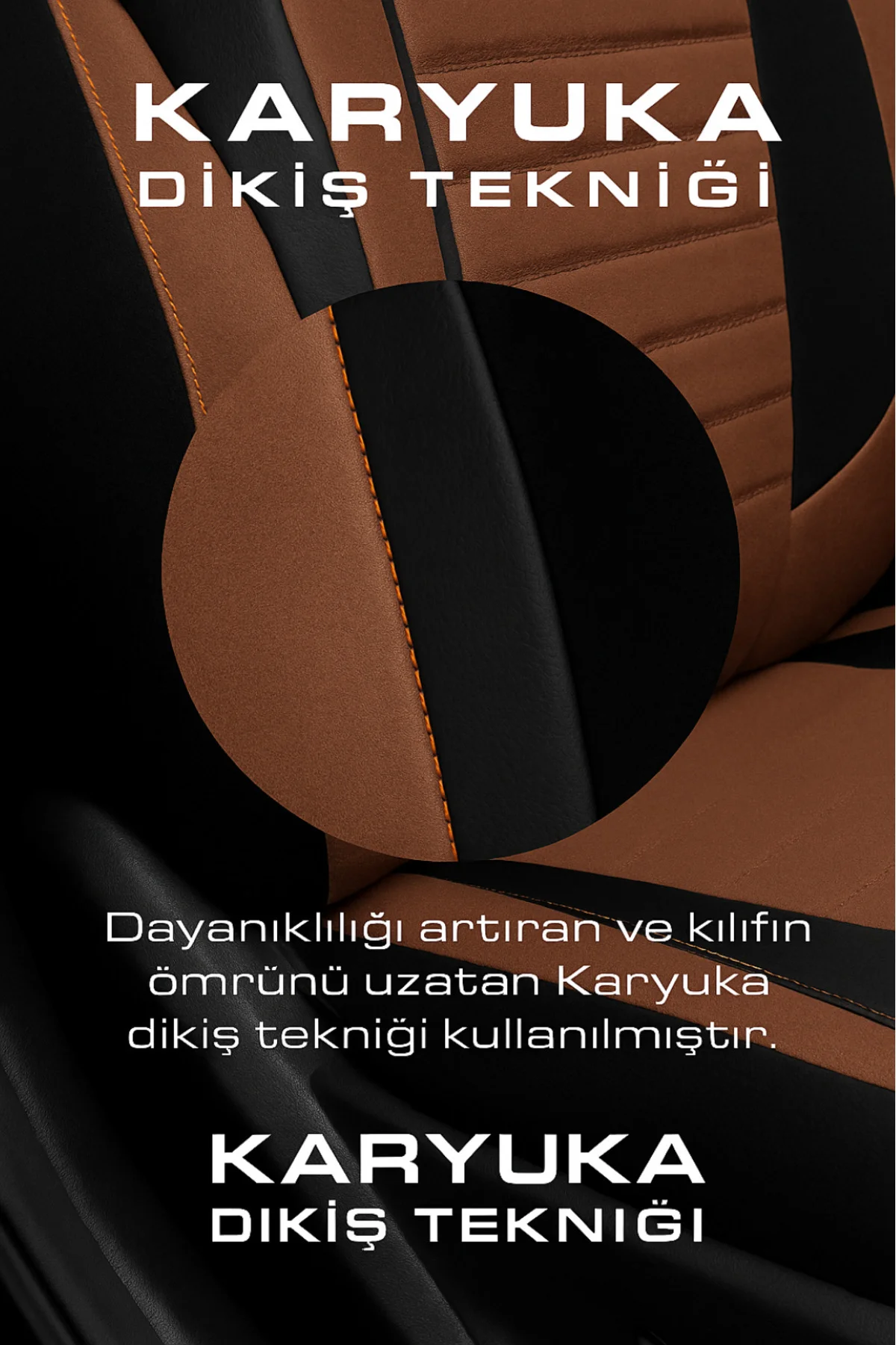 Ford Ranger Pickup Pickup 2012-2018 Uyumlu Tegin Natura Serisi Raşel Taba Siyah Koltuk Kılıfı