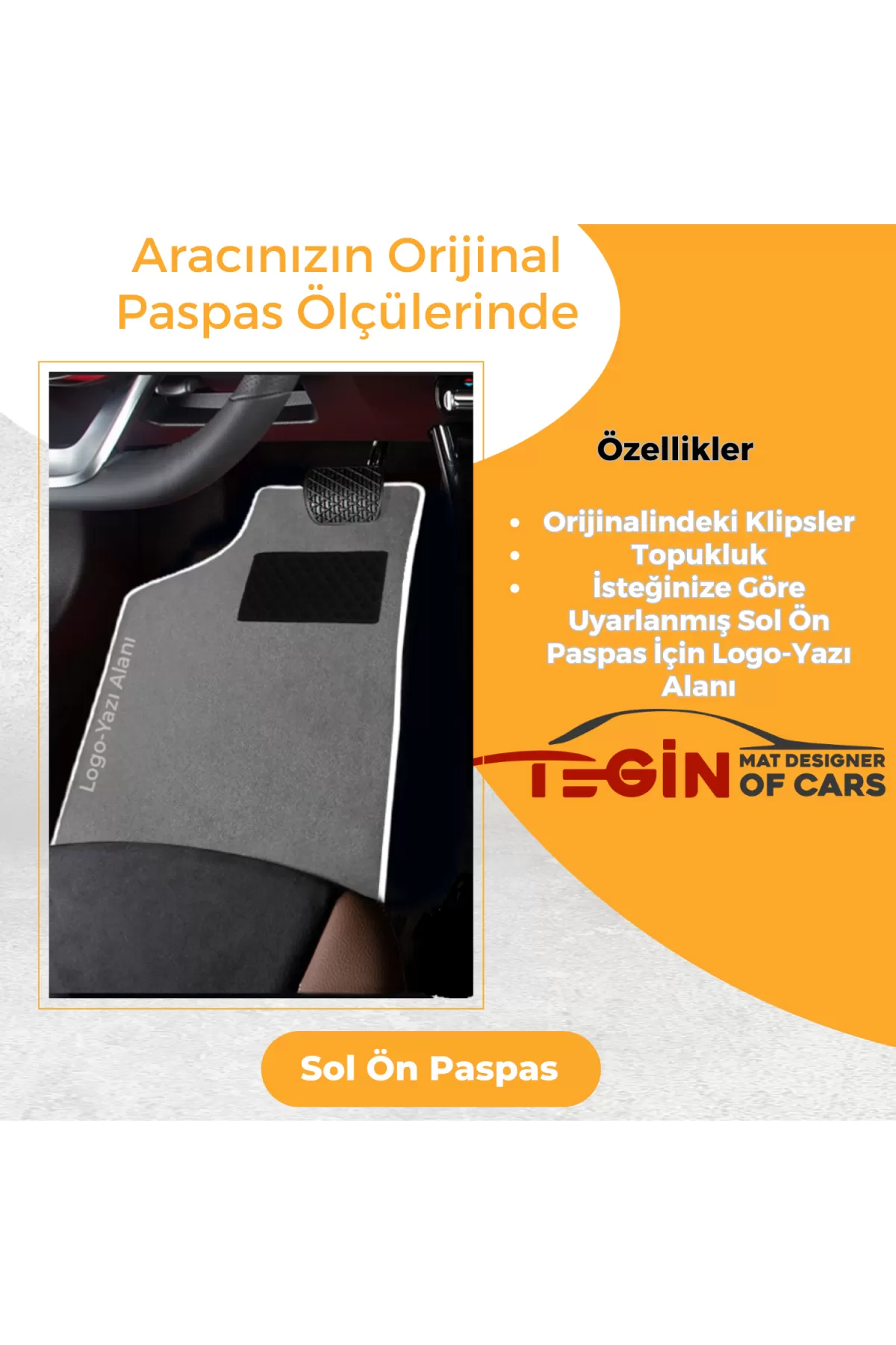 Ford Tourneo Connect 2002-2013 Prime Gri Halı Beyaz Kenar Halı Pa