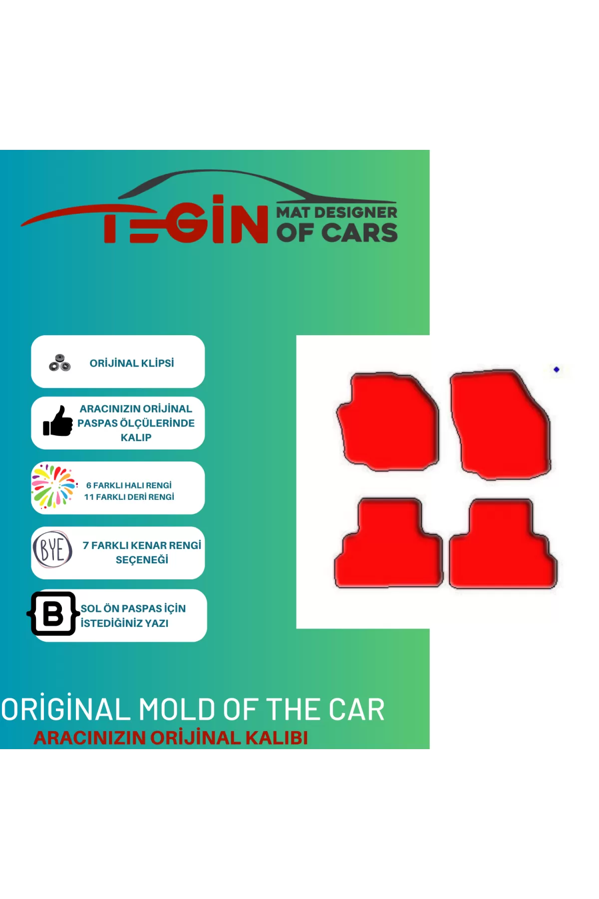 Ford Tourneo Connect 2002-2013 Prime Siyah Halı Beyaz Kenar Halı 