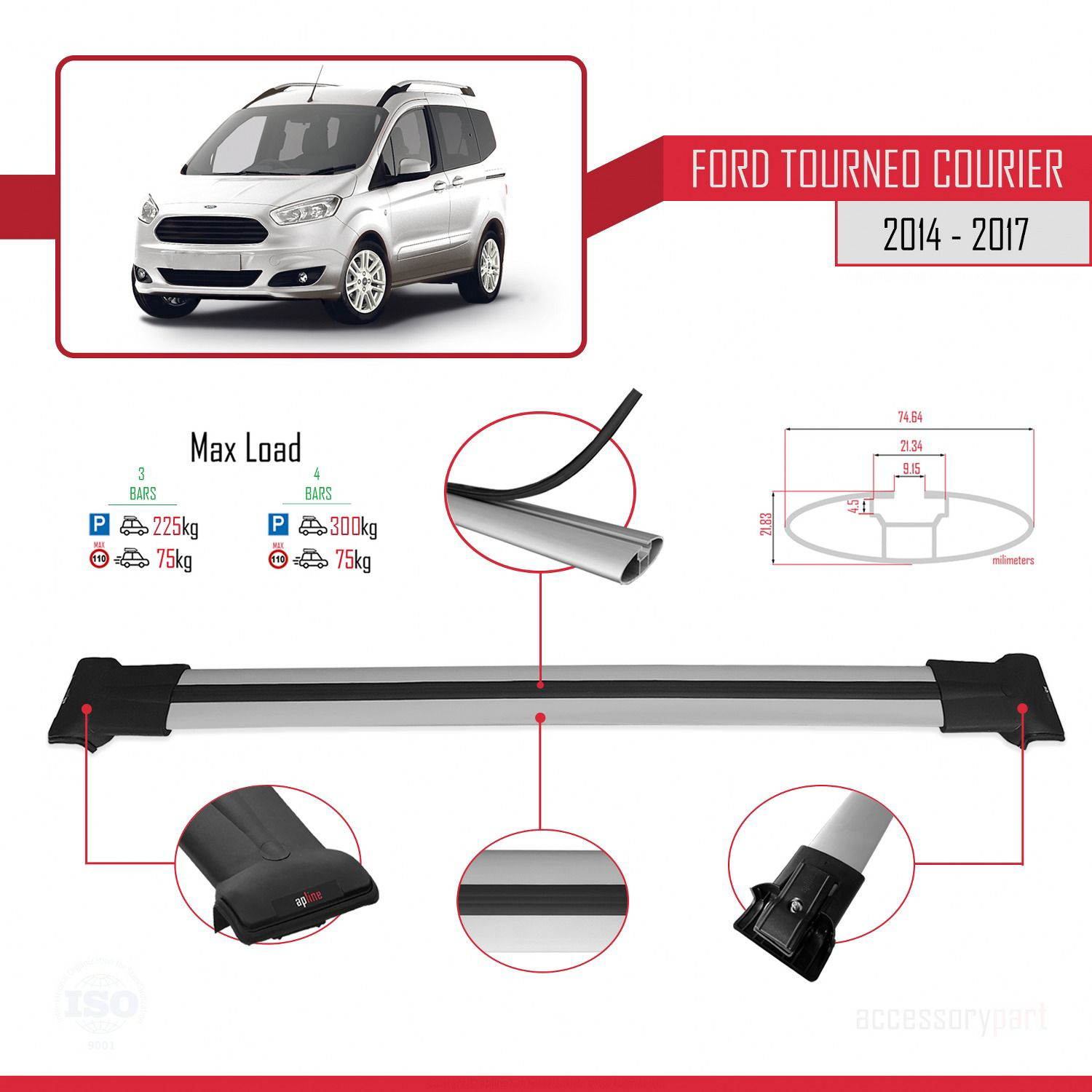 Ford Tourneo Courier 2014-2017 Arası ile uyumlu FLY Model Ara Atk