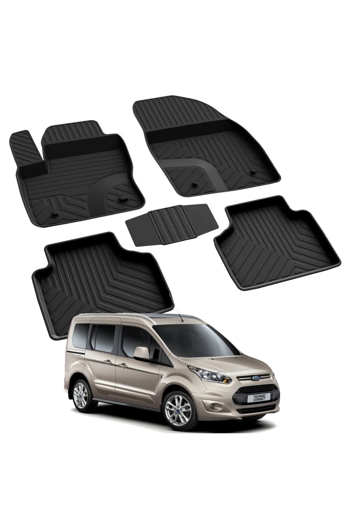 FORD TOURNEO CONNECT 1 2002-2014 Model Yılları İçin Uyumlu Yeo 4D Havuzlu Paspas Takımı Fiyatı, Yorumları ve Özellikleri