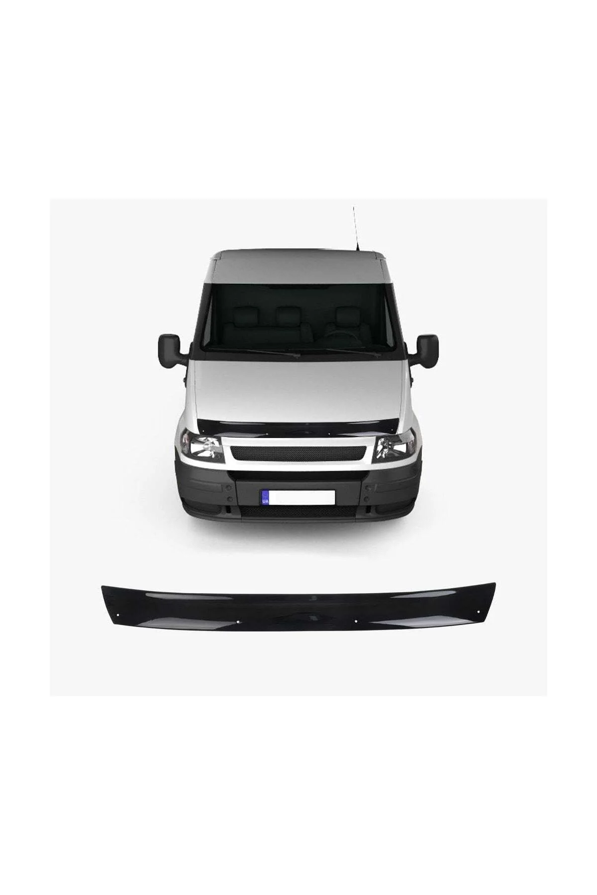 Ford Transit 2002-2006 Uyumlu Kaput Rüzgarlığı Ön Kaput Koruma ABS Parlak Siyah - Görsel 2