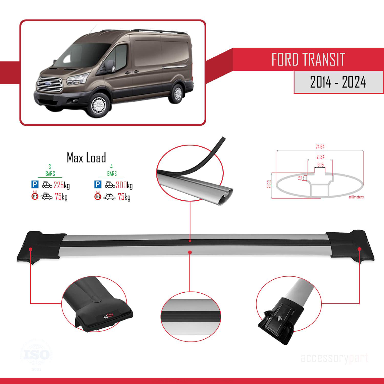 Ford Transit 2014 ve Sonrası ile uyumlu FLY Model Ara Atkı Tavan  Fiyatı, Yorumları ve Özellikleri