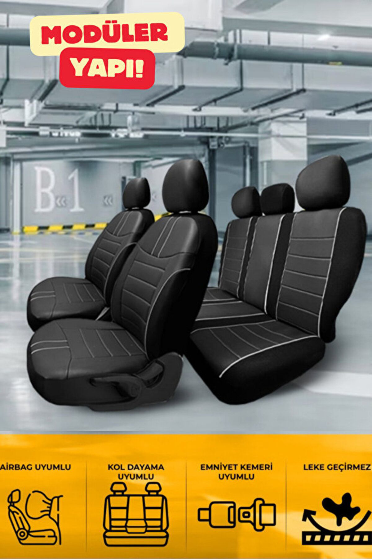 Ford Transit 6+1 2014-2020 Aracınıza Uyumlu Koltuk Kılıfı Luxe De