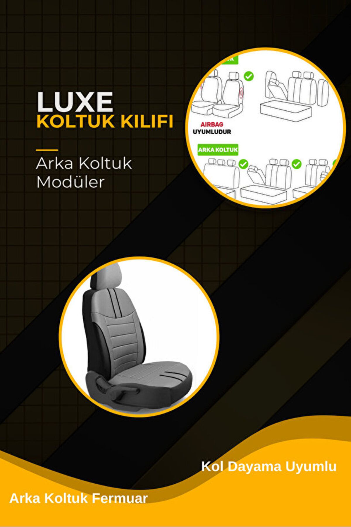 Ford Transit 6+1 2014-2020 Aracınıza Uyumlu Koltuk Kılıfı Luxe De