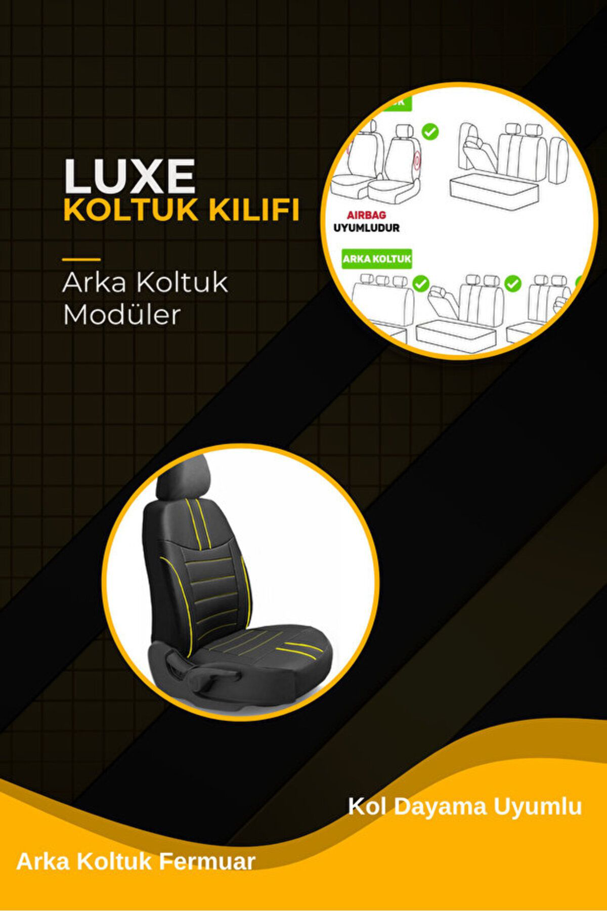 Ford Transit 6+1 2014-2020 Aracınıza Uyumlu Koltuk Kılıfı Luxe De