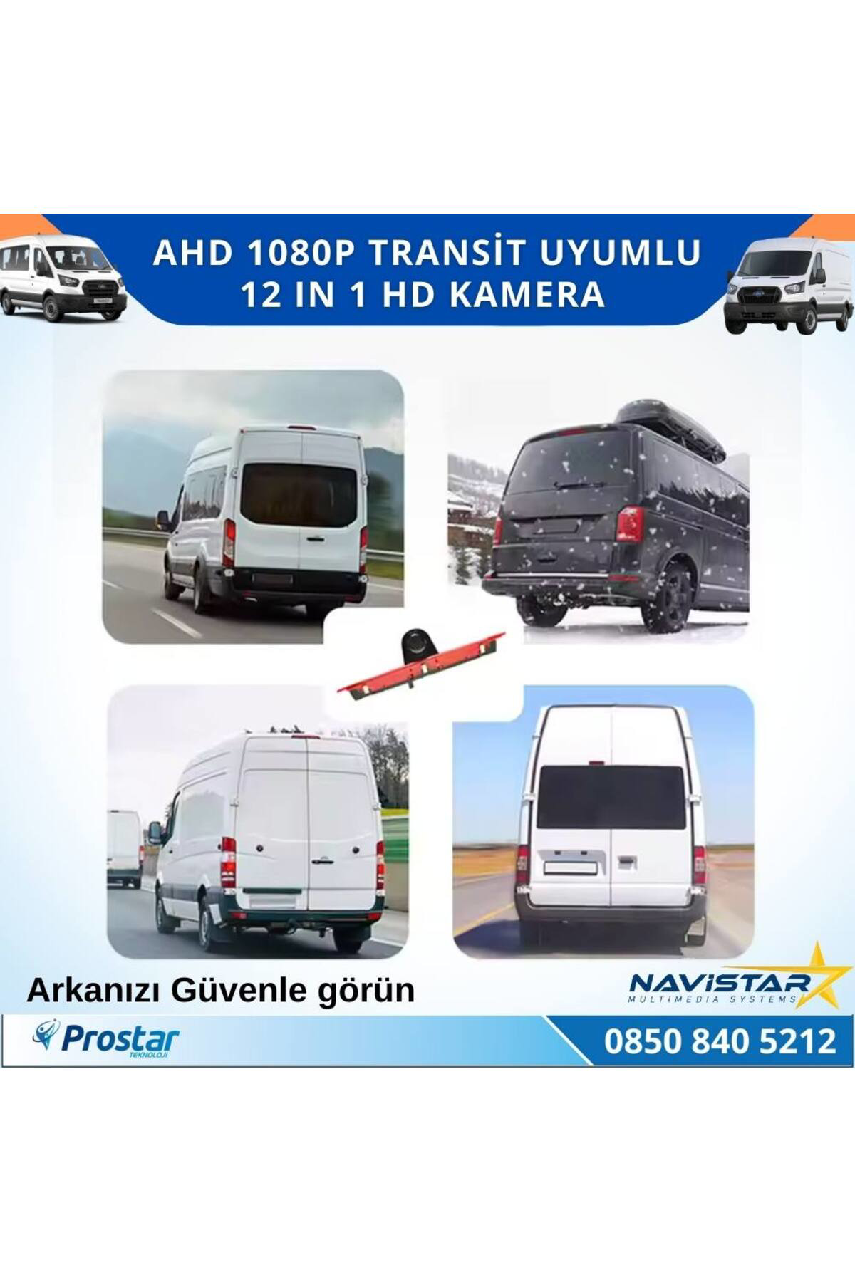Navistar Ford Transit İçin Profesyonel Ahd 1080P 12 İn 1 Butonlu Geri Görü