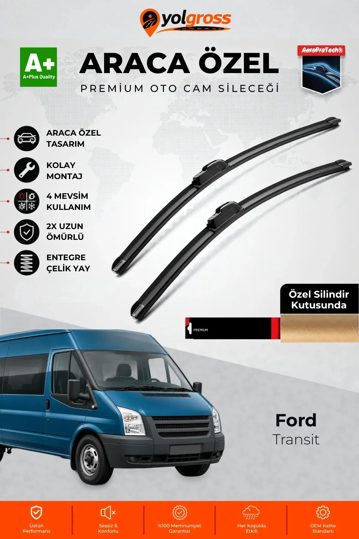 Ford Transit Ön Cam Silecek Seti 2009-2013 Premium Araca Özel 65-55 Cm A+ Kalite Ford Transit Ön Cam Silecek Seti 2009-2013 Premium Araca Özel 65-55 Cm A+ Kalite