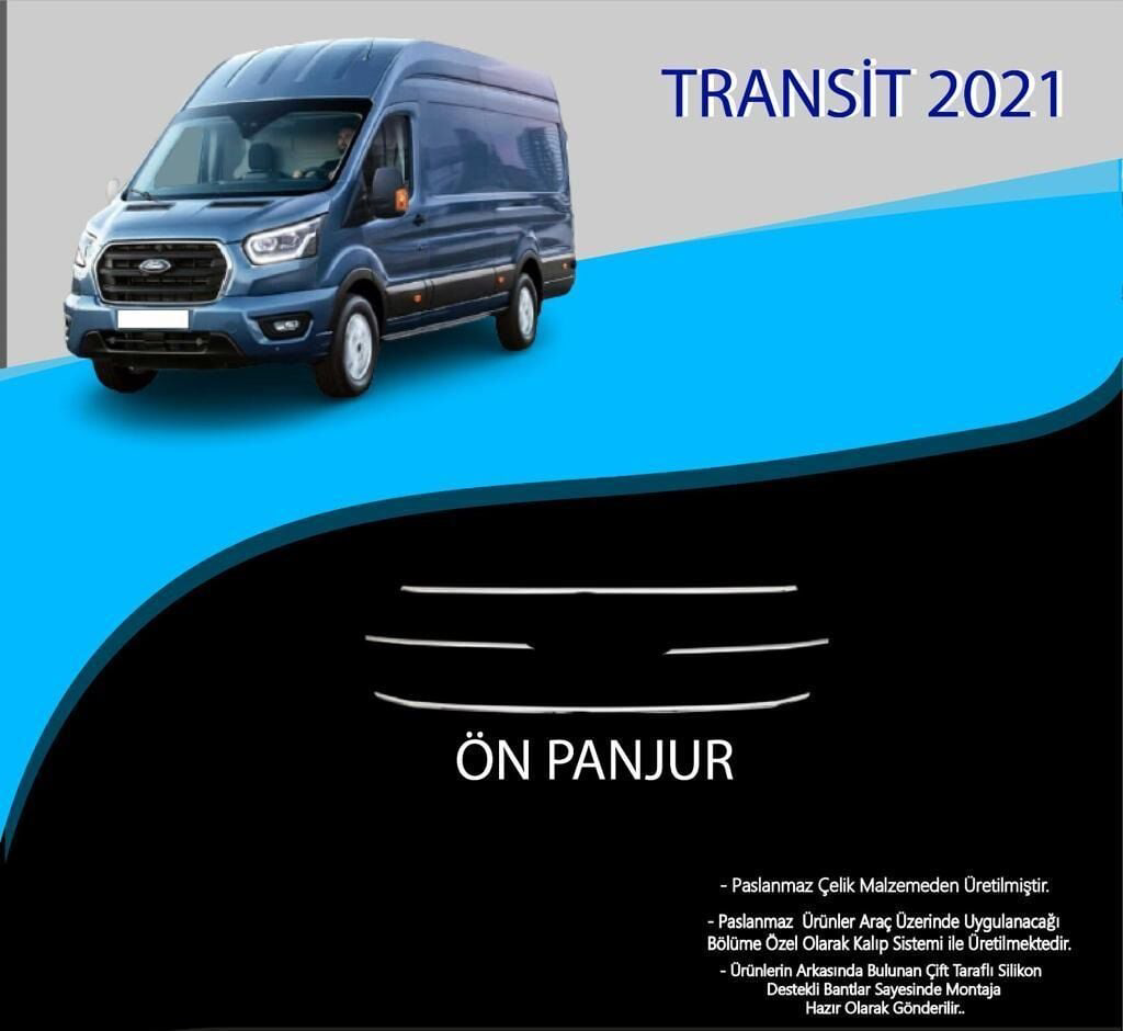 Ford Transit Uyumlu 2021 Krom Ön Panjur 4 Parça. Parça Transit (2