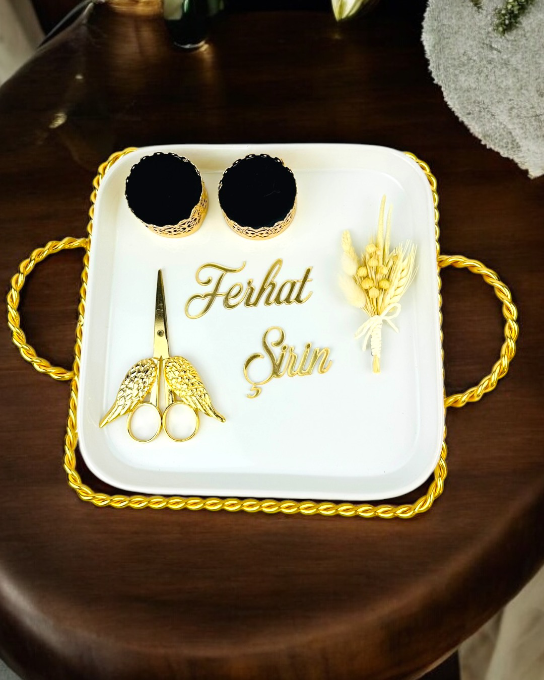 Cyzhome Forever Gold Söz Tepsisi Ve Nişan Tepsisi