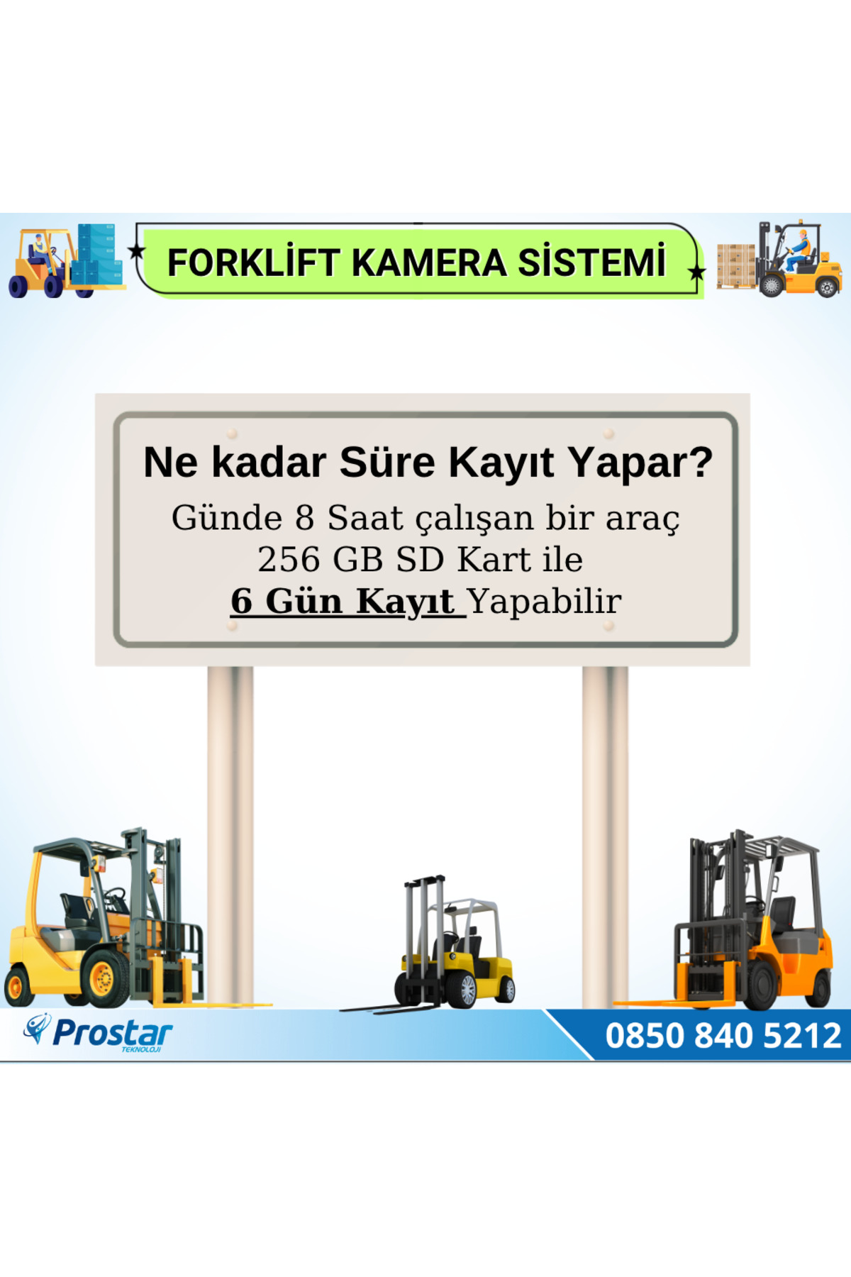 Navistar Forklift Kamera Sistemi Reach Truck 2 Kameralı 7 İnç Monitörlü Ka