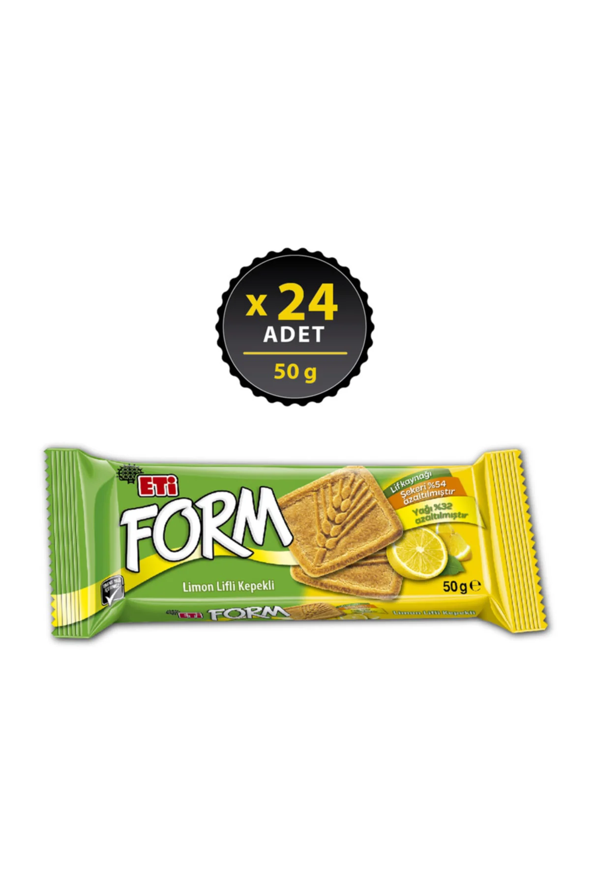 Form Limon Lifli Kepekli Bisküvi 50 g x 24 Adet