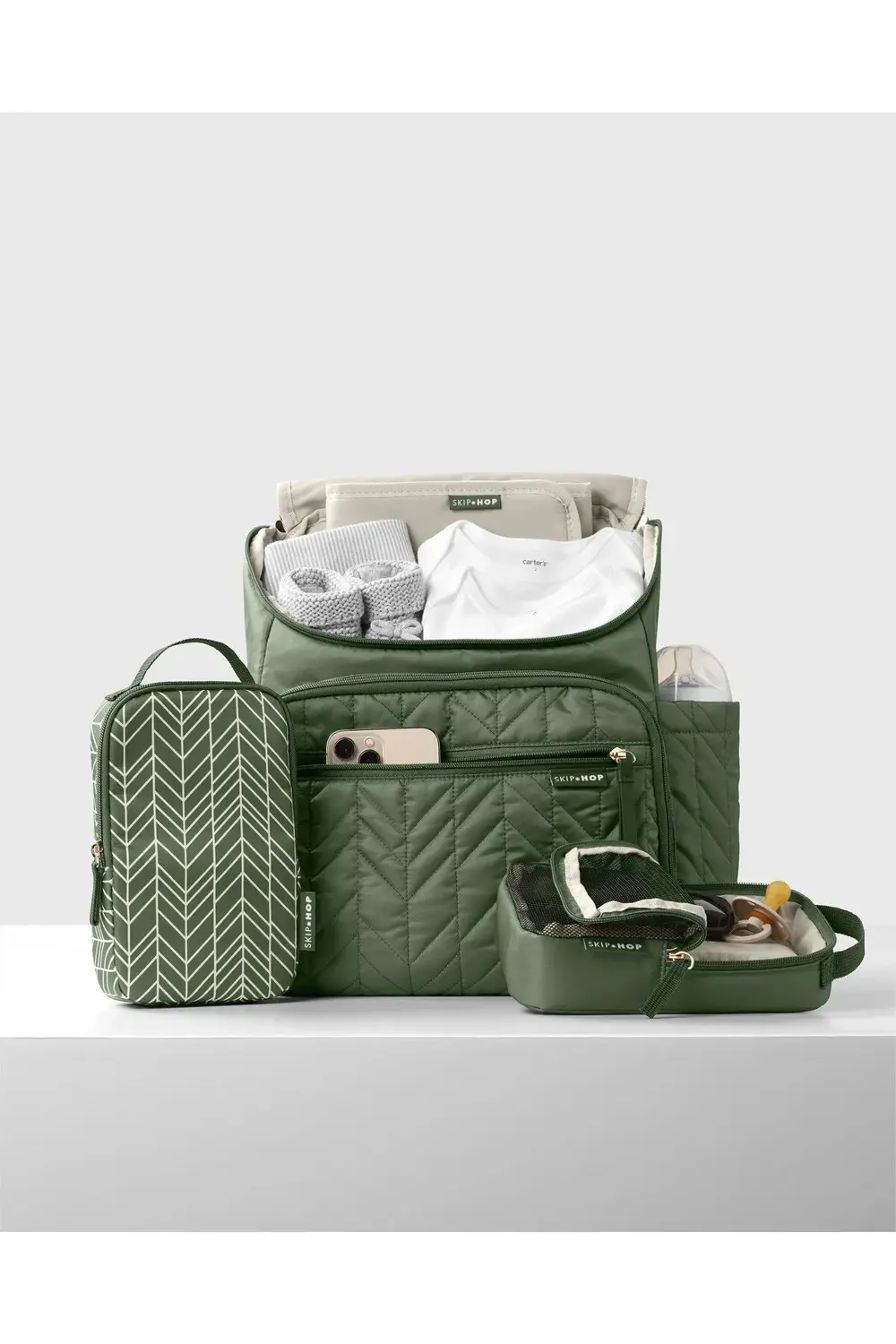 Forma Çok Bölmeli Organizatör Anne Bebek Bakım Yeşil Sırt Çantası
