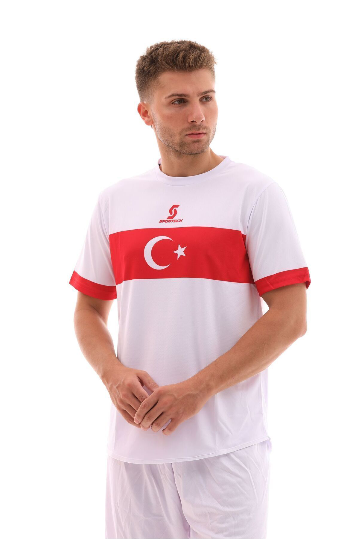 Sportech Forma Şort Takım Türkiye Milli Takım Beyaz (Tek Kelime İsim Ve Nu