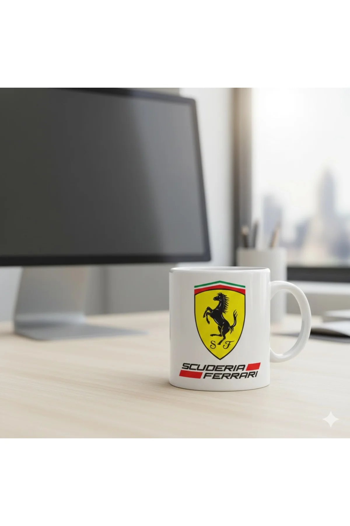 Formula 1 Ferrari Logo Porselen Kupa Bardak