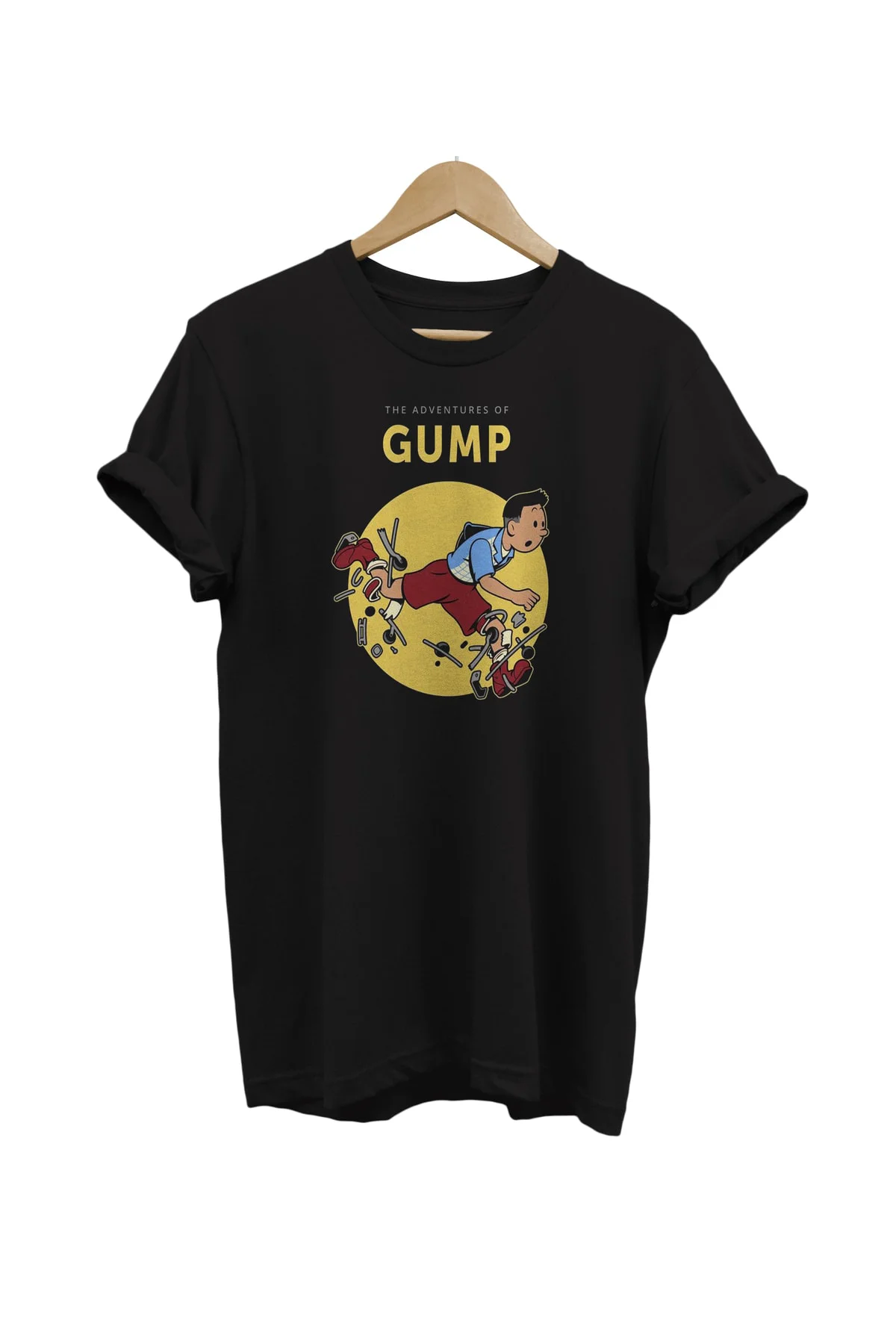 Forrest Gump Baskılı %100 Pamuk Basic T-shirt Normal Beden Tişört