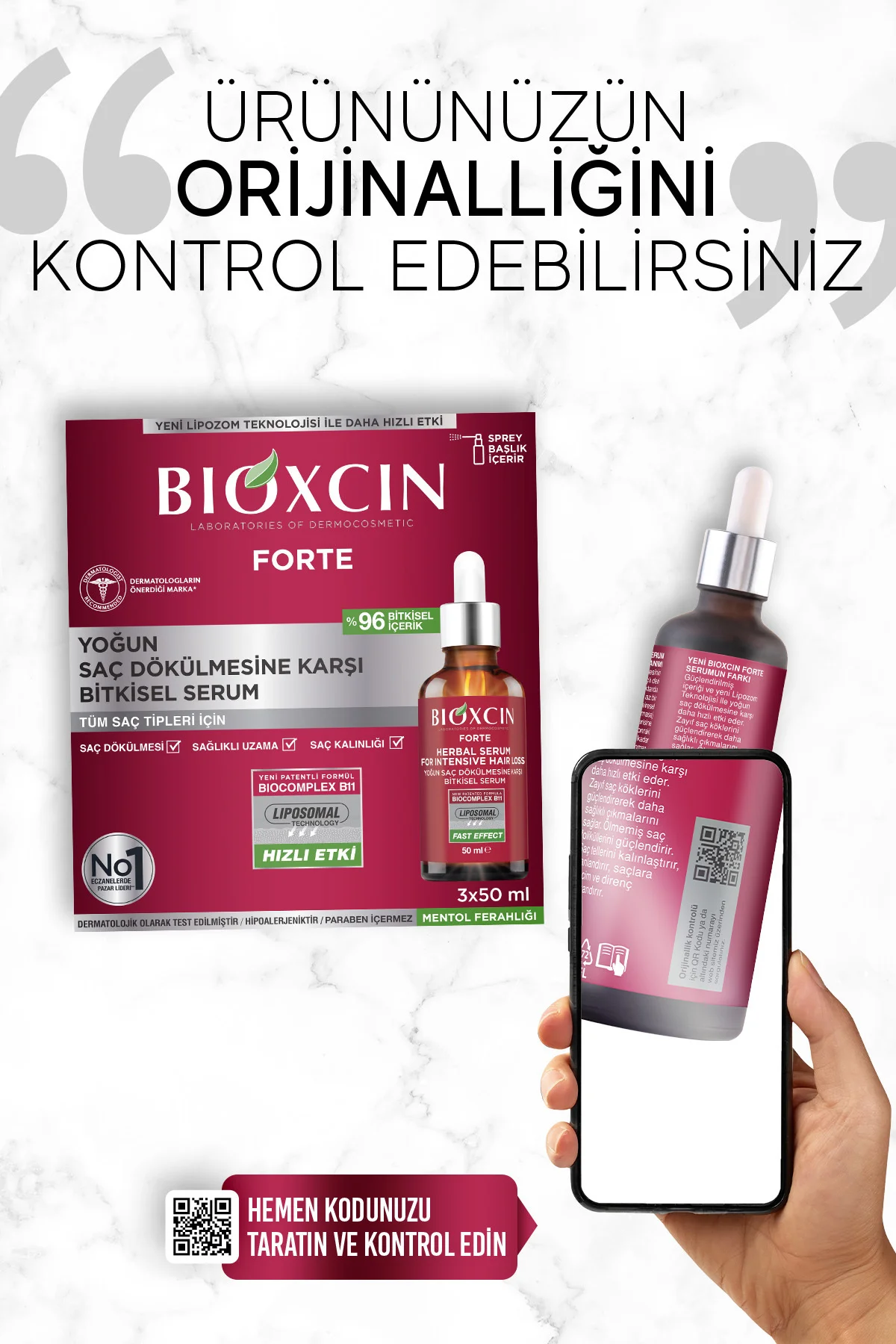 Forte Yoğun Saç Dökülmesine Karşı Bitkisel Serum 3x50ml - Saç Serumu