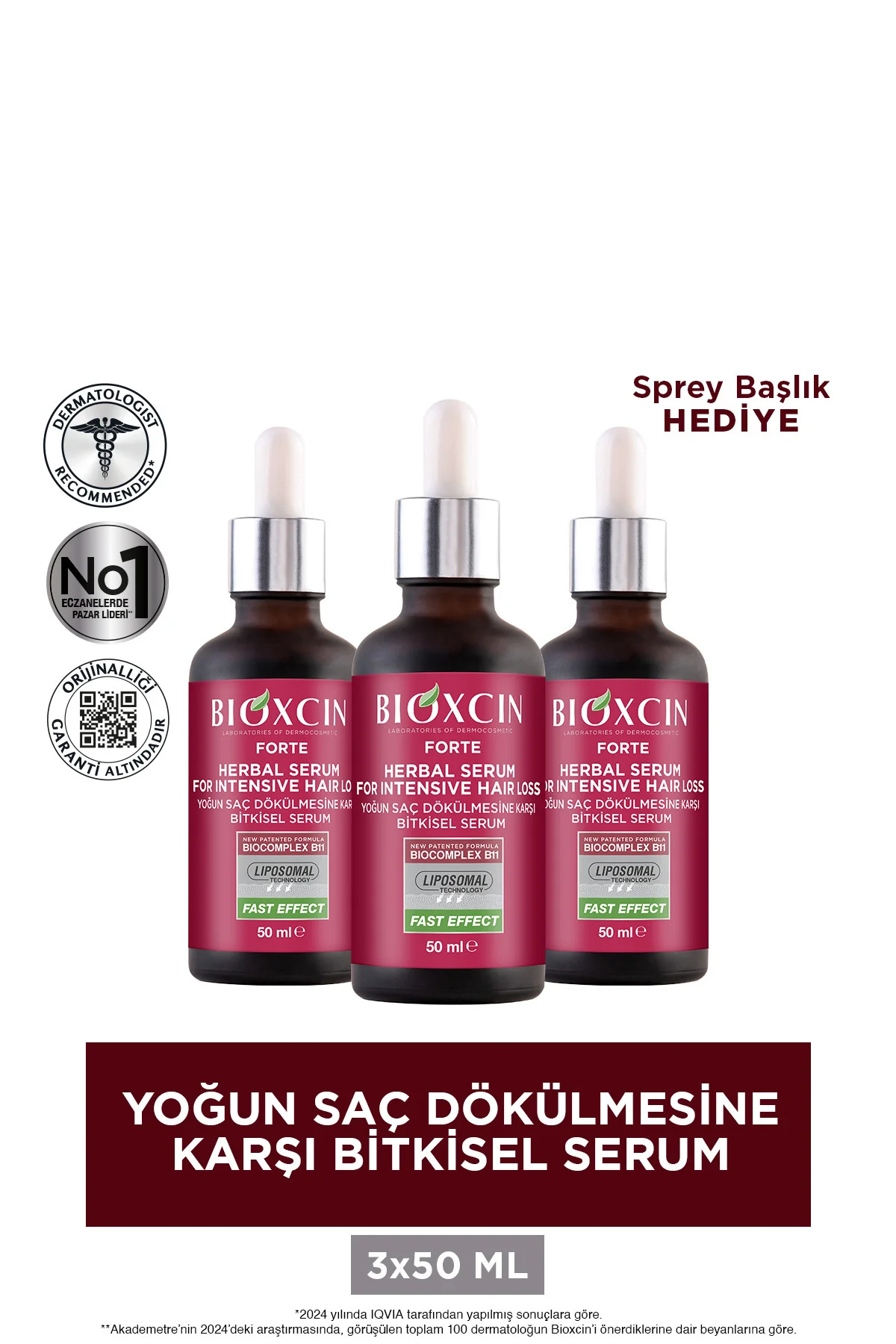 Forte Yoğun Saç Dökülmesine Karşı Bitkisel Serum 3x50ml - Saç Serumu