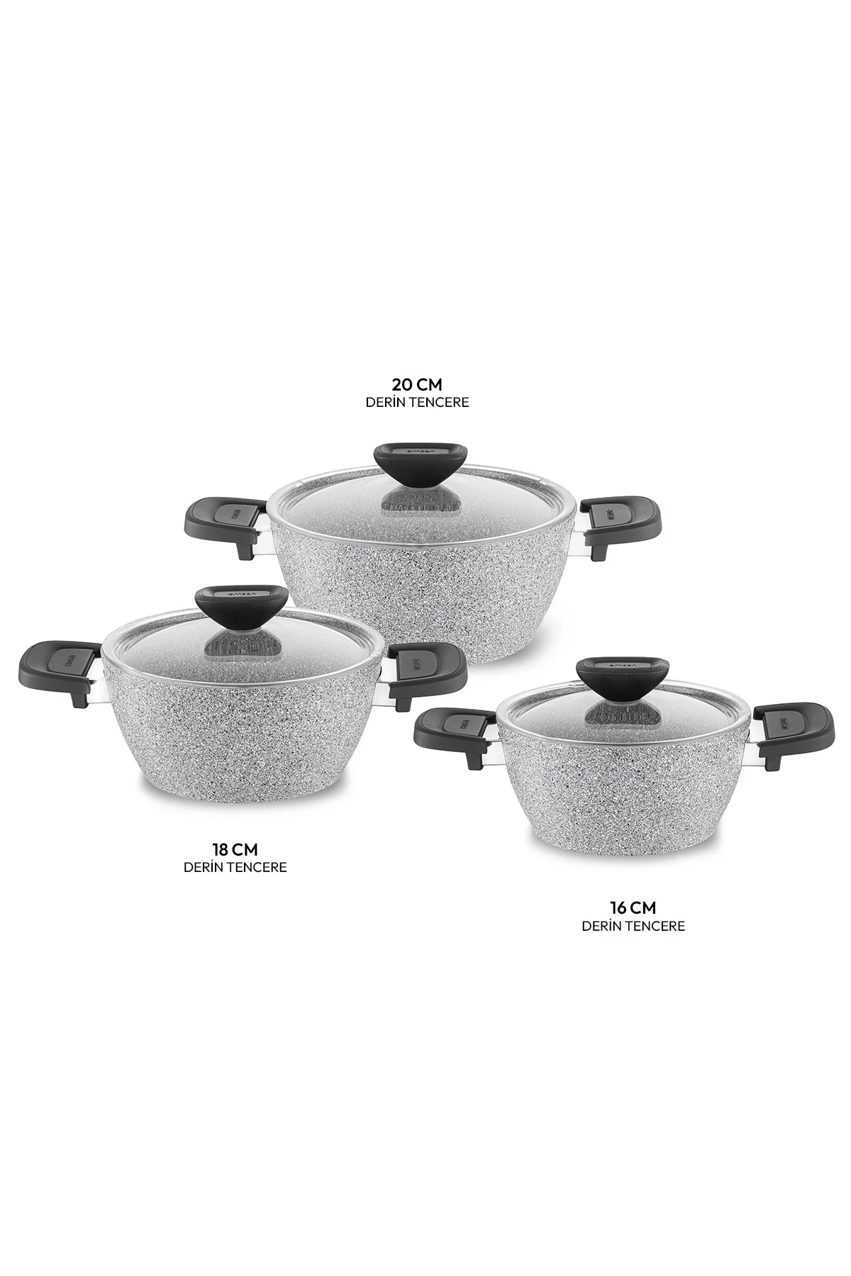 Fortis Granit 6 Parça Midi Tencere Seti Gri