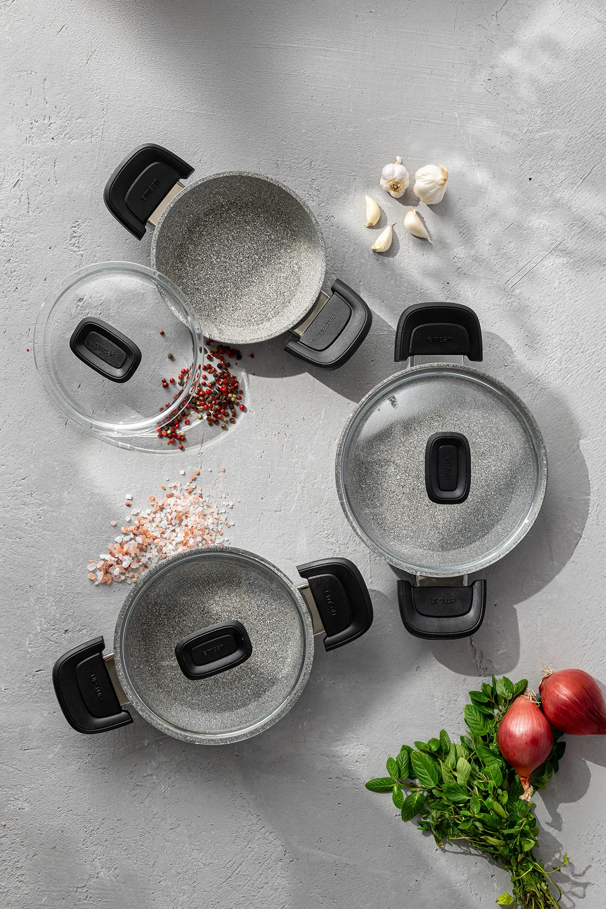 Fortis Granit 6 Parça Sahan Set Gri