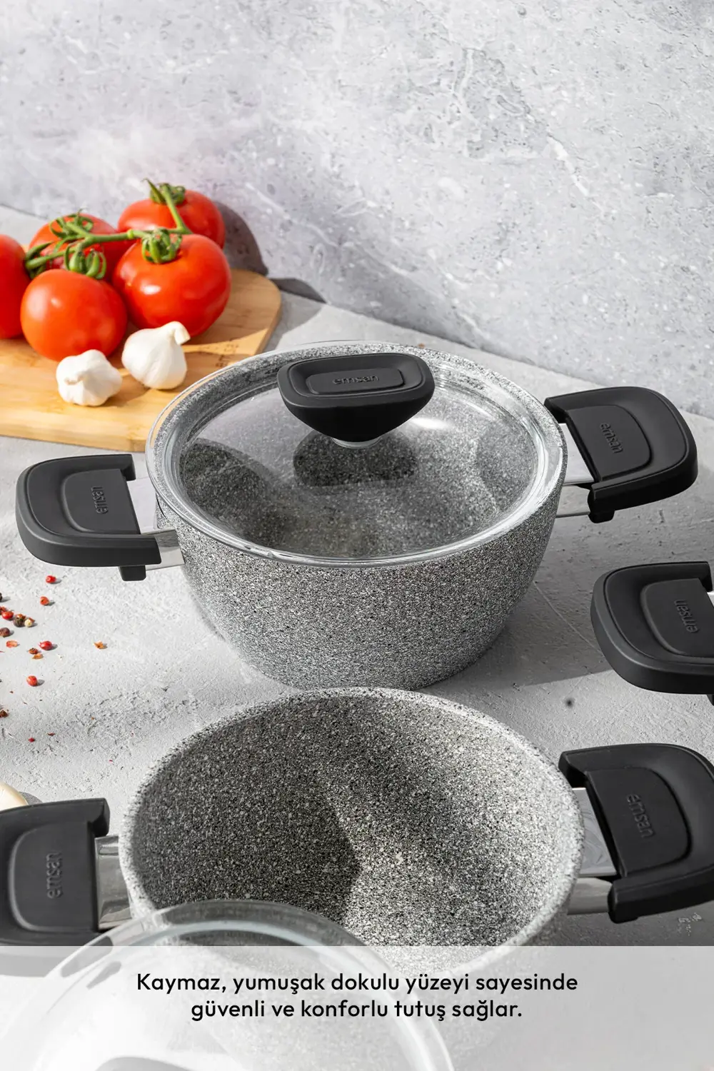 Fortis Granit 6 Parça Midi Tencere Seti Gri