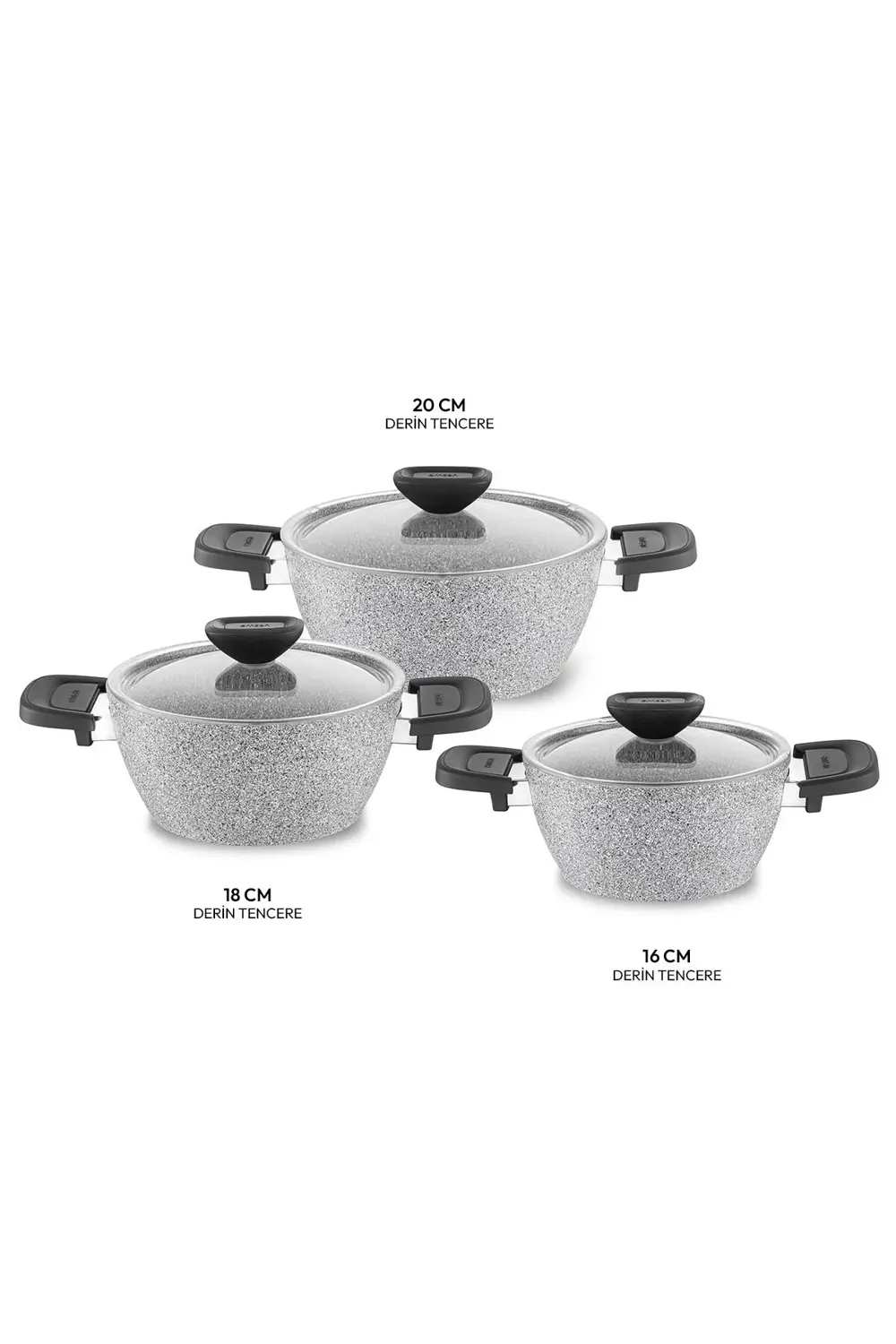 Fortis Granit 6 Parça Midi Tencere Seti Gri