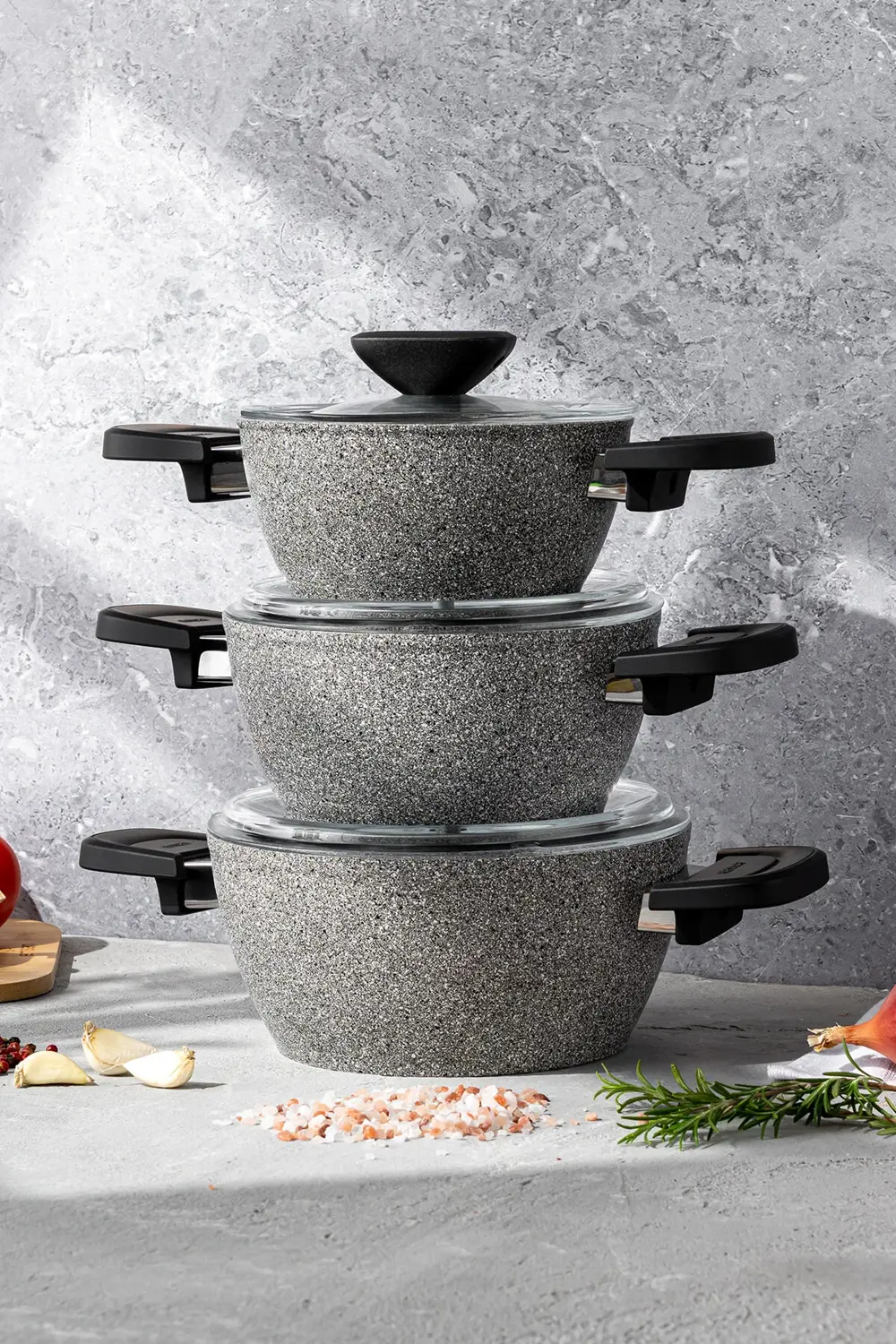 Fortis Granit 6 Parça Midi Tencere Seti Gri