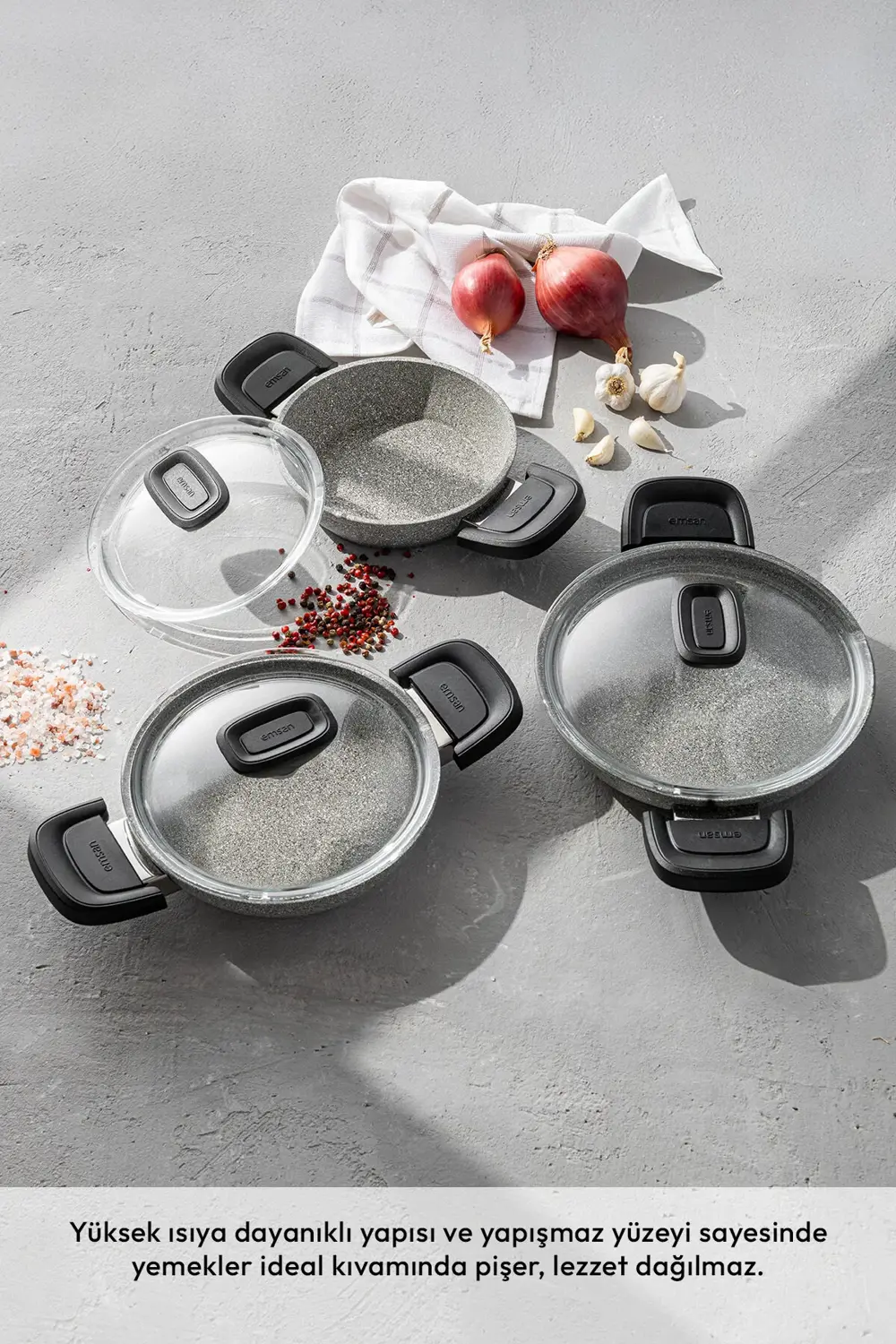 Fortis Granit 6 Parça Sahan Set Gri