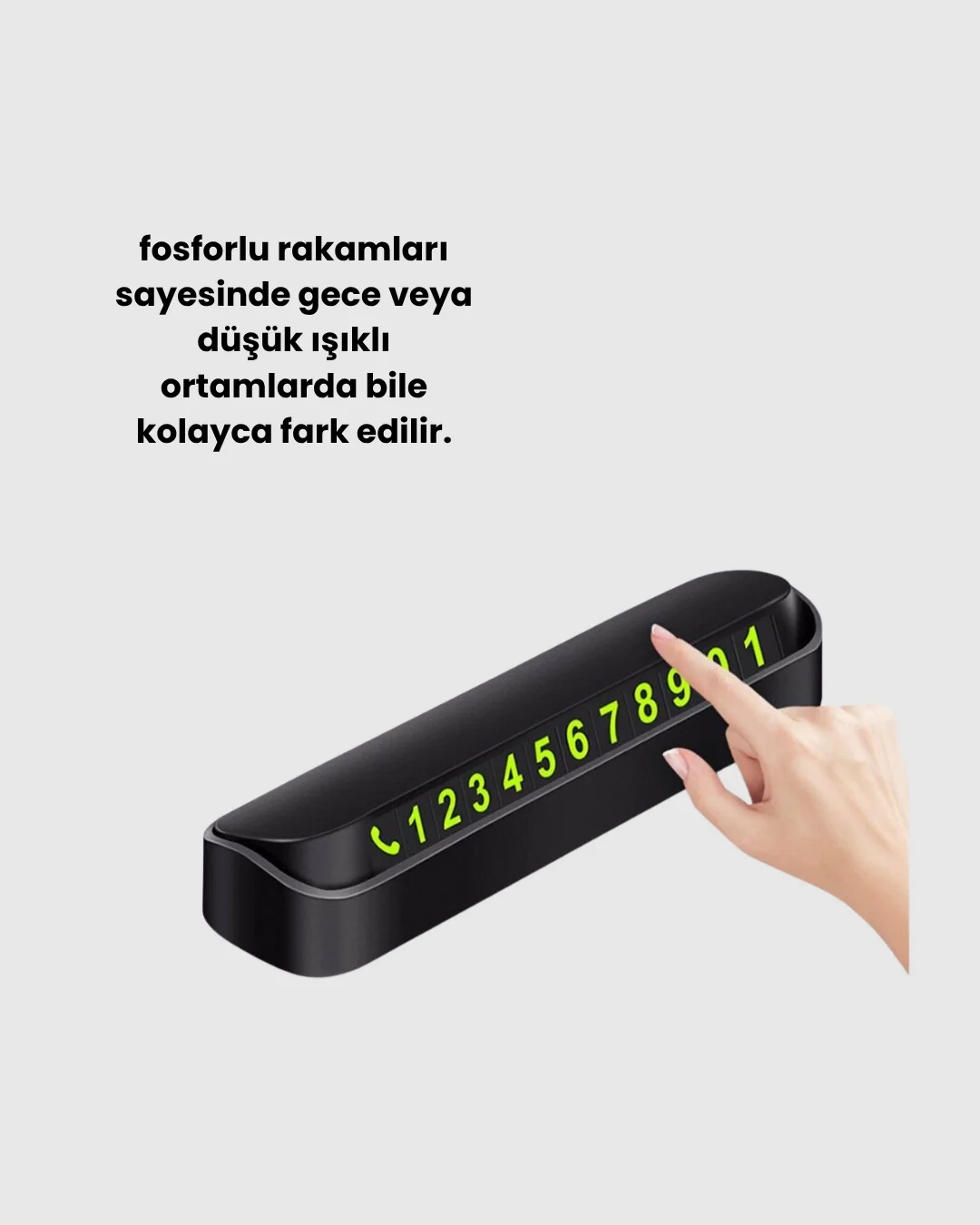 Fosforlu Araç İçi Park Kartı Numaratörü
