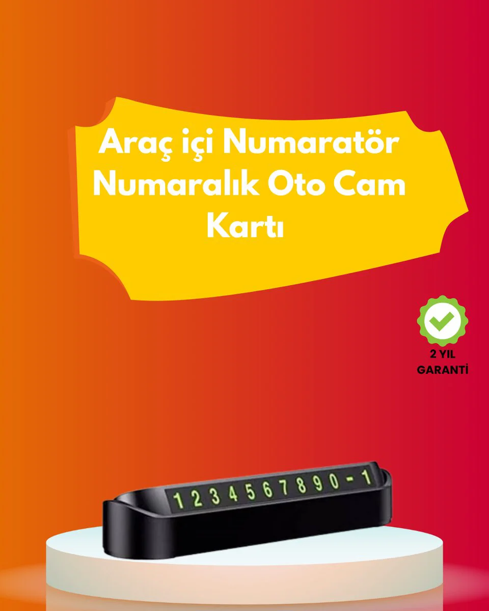 Fosforlu Araç Numaratörü - Parlak Görünür Numara, Kolay Montajsız Çözüm
