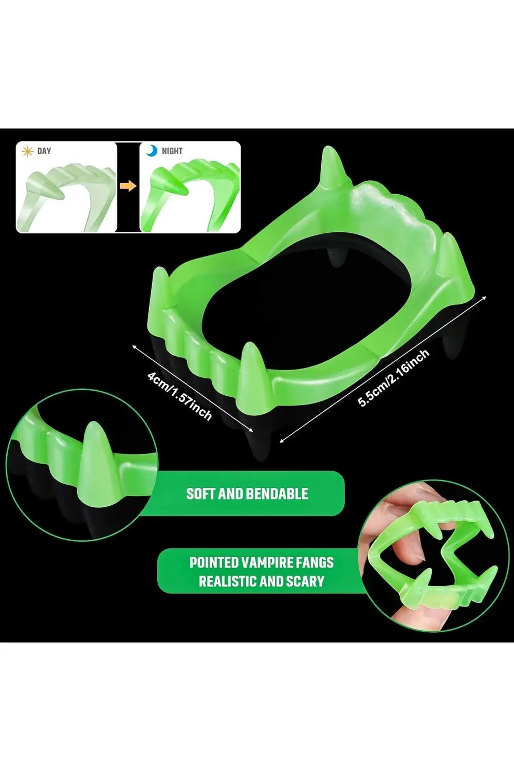 Fosforlu Çift Damak Takma Vampir Dişi