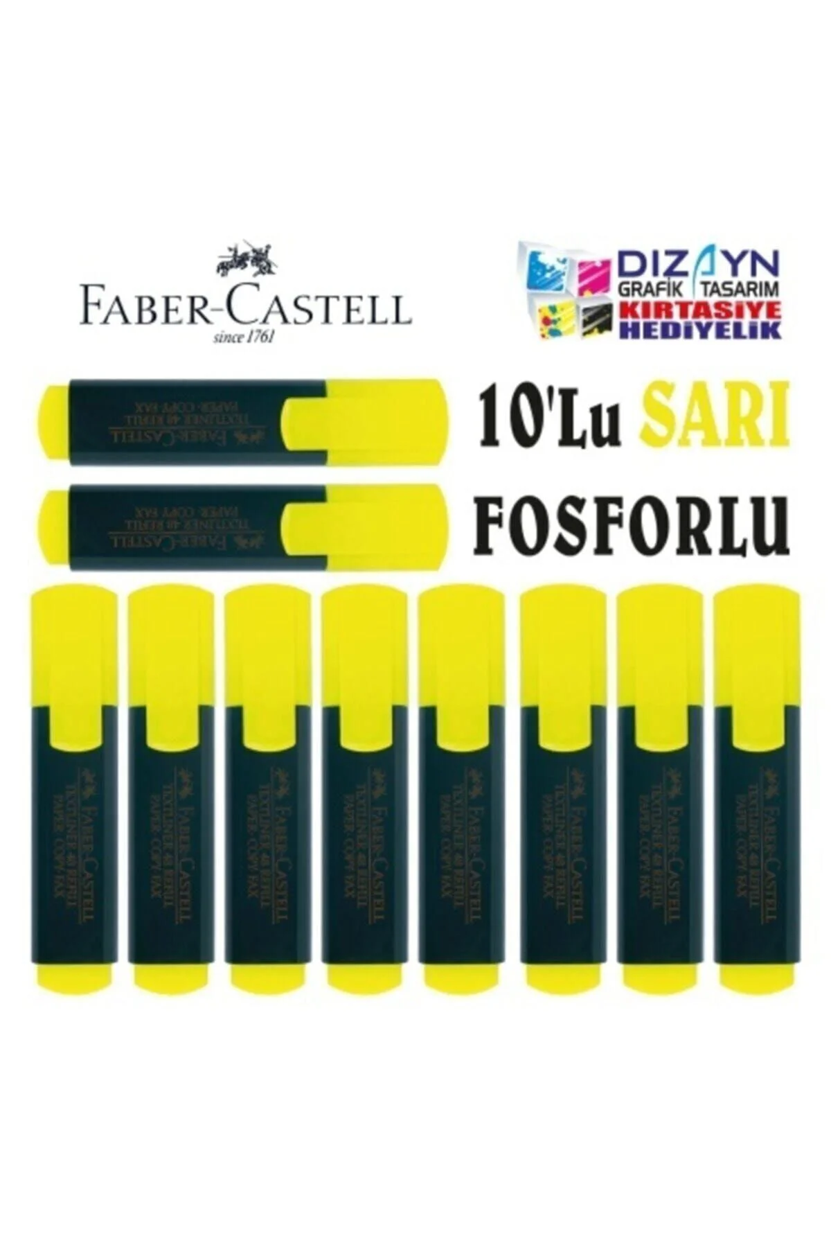 Fosforlu Kalem 10lu Sarı