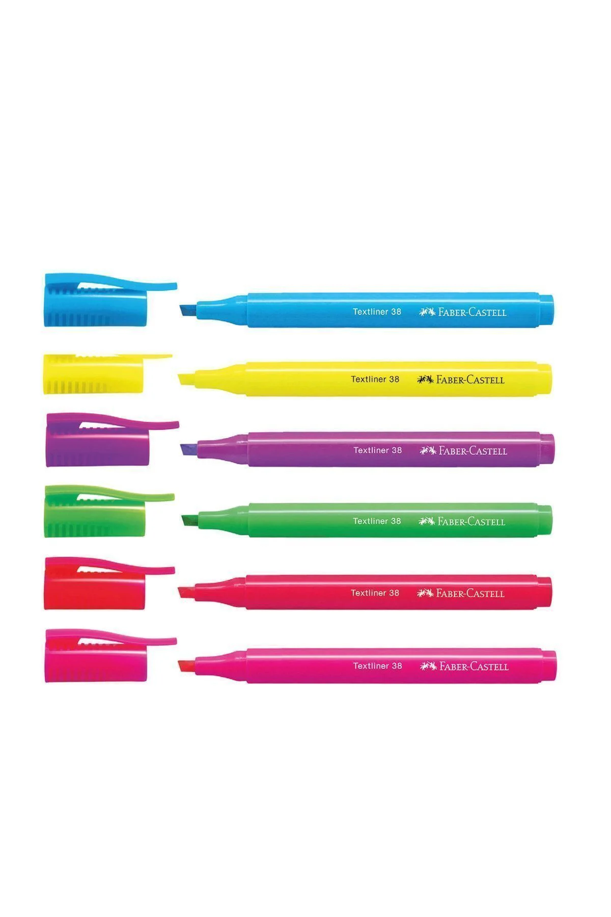 Fosforlu Kalem 38 Neon 6'lı Set,Canlı Renkler, Su Bazlı Mürekkep, Ergonomik Tasarım