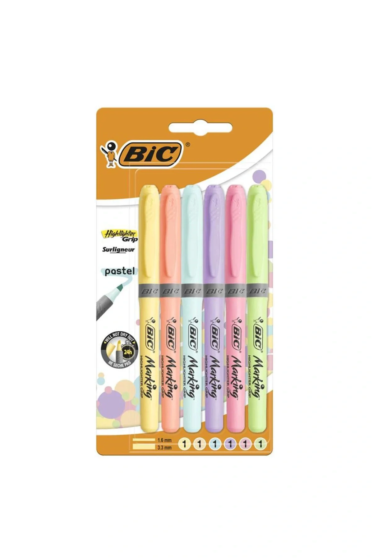 FOSFORLU KALEM BRITE LINER SET 6 LI PASTEL BLS. 992561