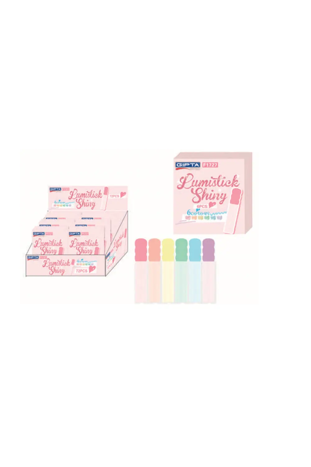 Fosforlu Kalem Lumistick Shiny Simli 6 Renk Set F1727