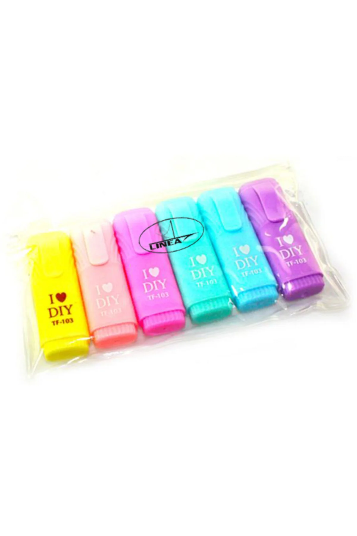 Fosforlu Kalem Mini Pastel Renk 6'lı